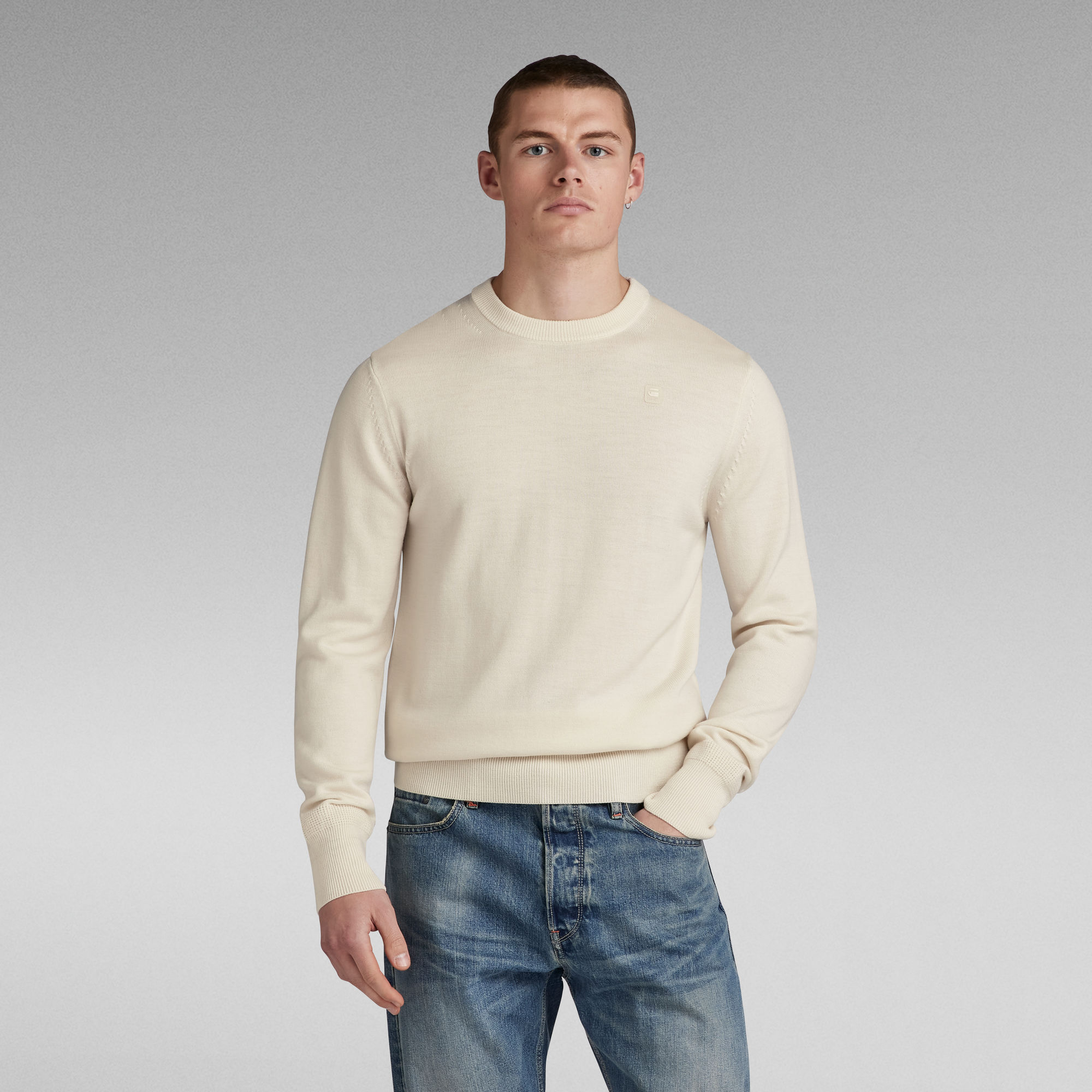 Premium Core Knitted Pullover - Beige - Herren