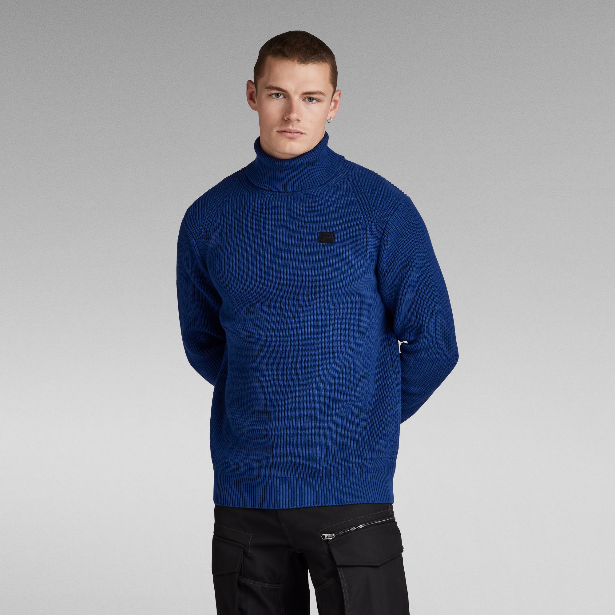 

Pullover Turtle Knitted - Medium blue - Men