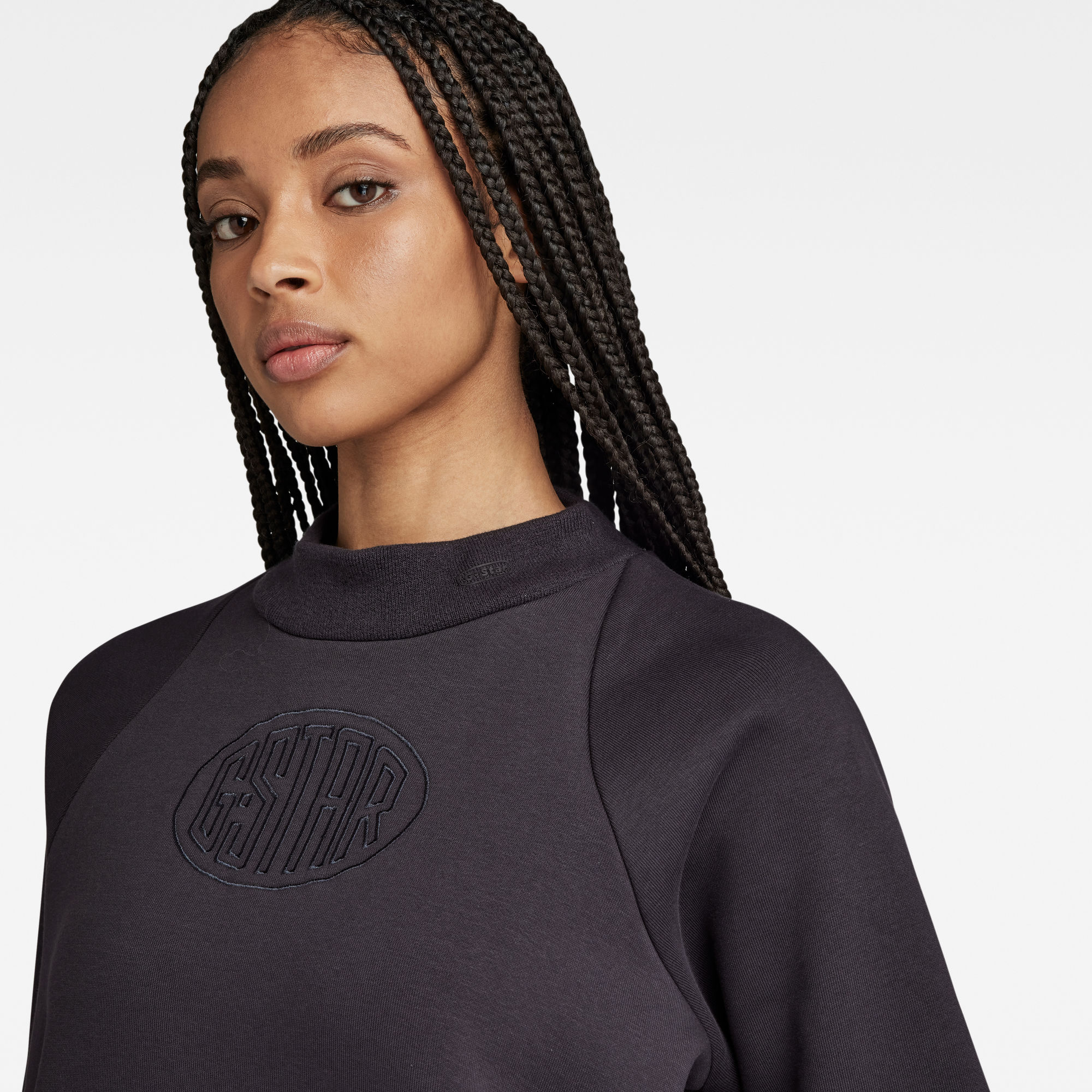G-Star RAW Mock Raglan Sweaterjurk Grijs Dames