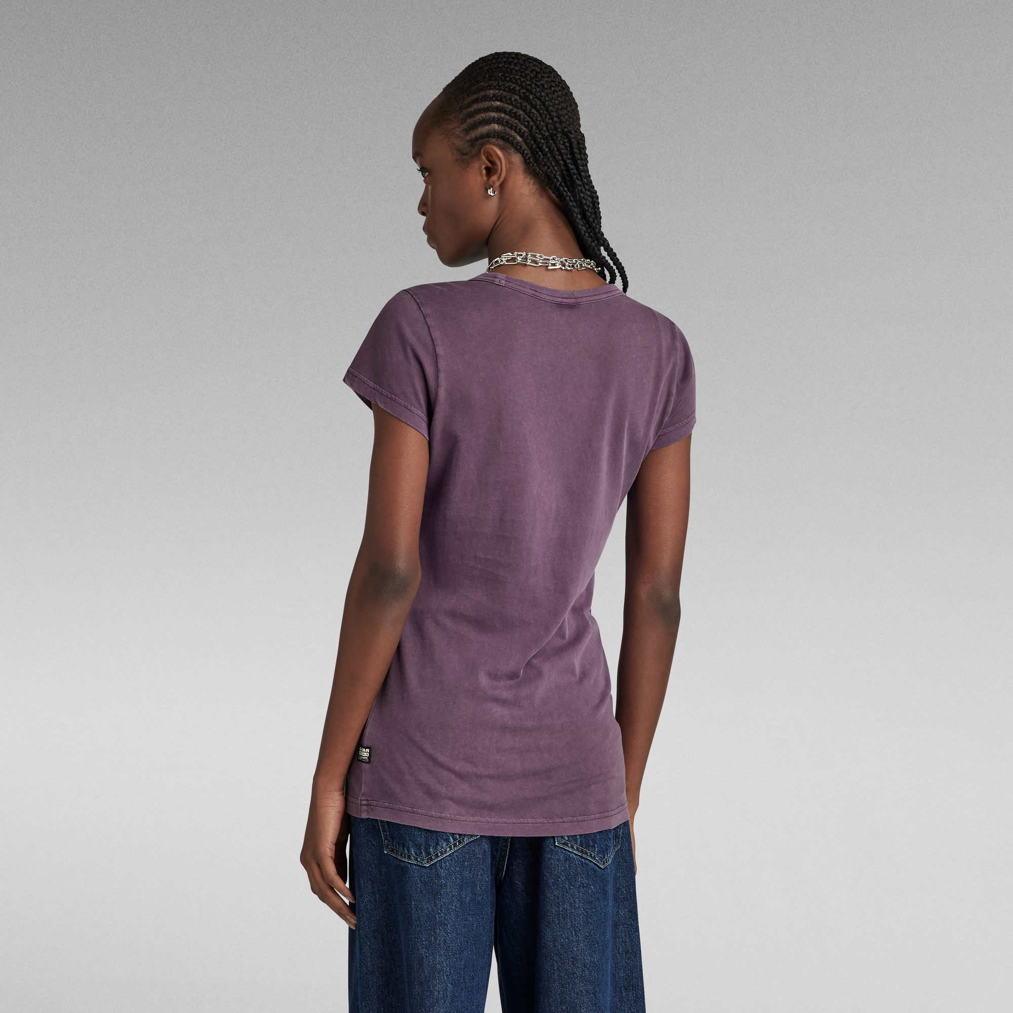 Thumbnail - Eyben Slim V-Neck Top - Lila - Damen