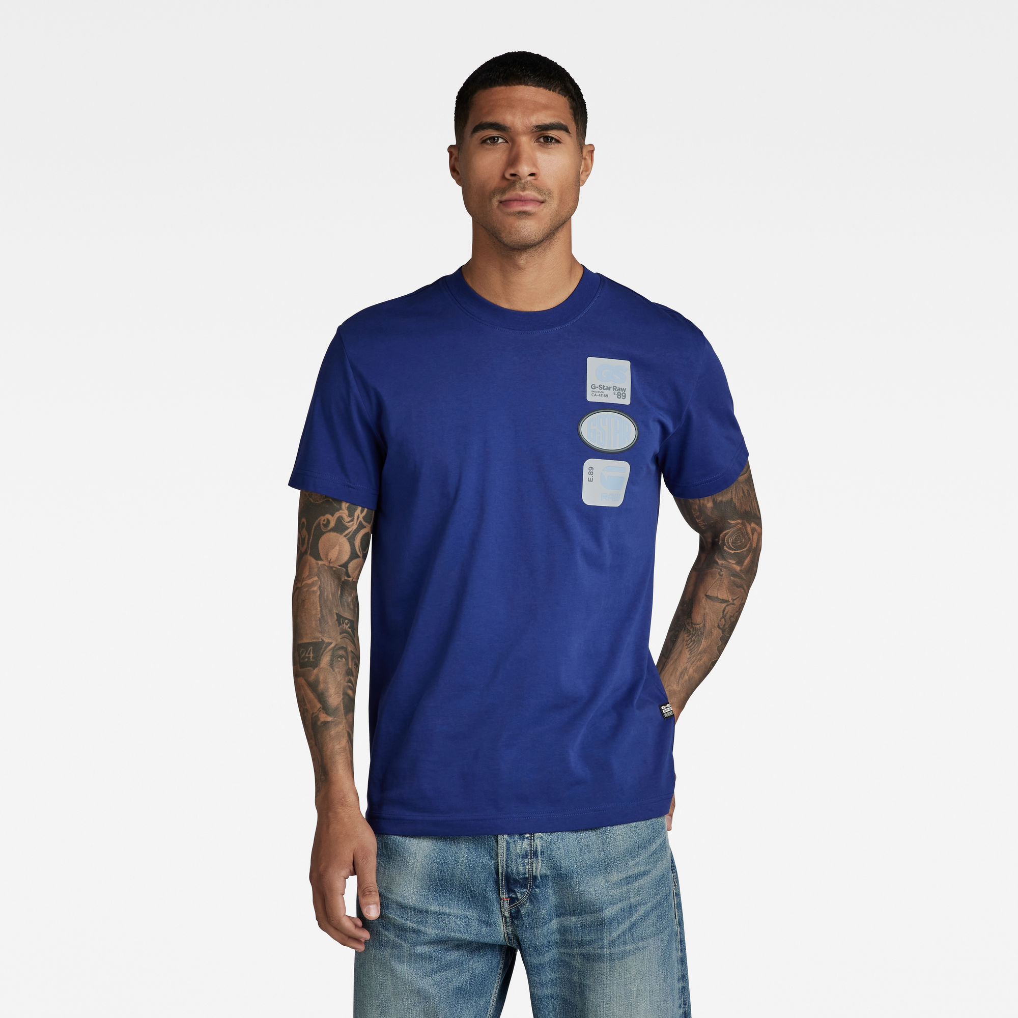 

Multi Badge T-Shirt - Medium blue - Men