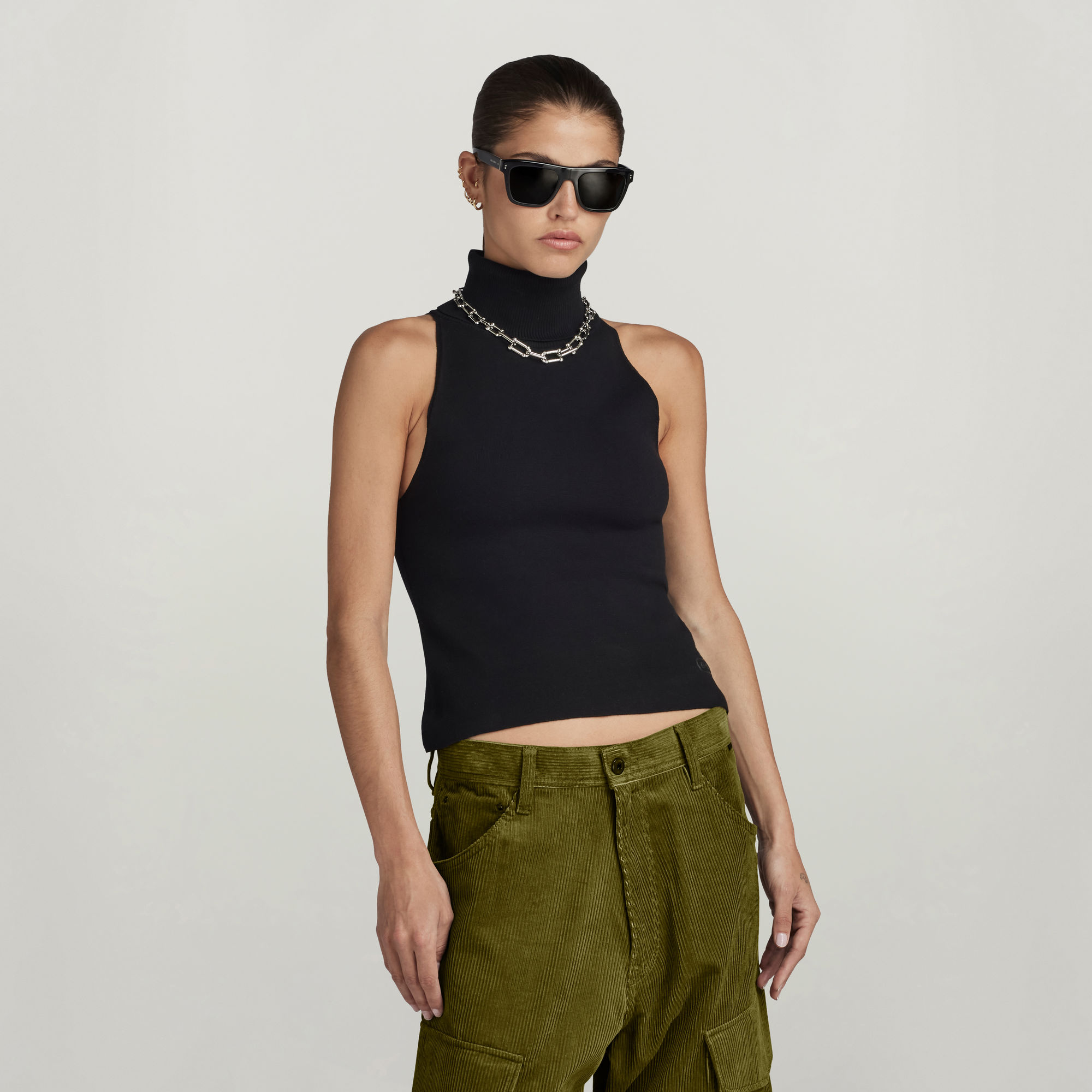 

NY RAW Slim Gebreide Top - Zwart - Dames