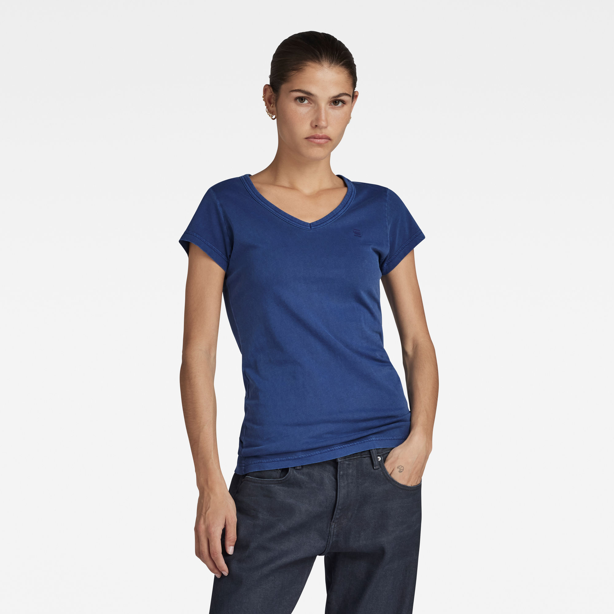 

Eyben Slim V-Neck Top - Mittelblau - Damen