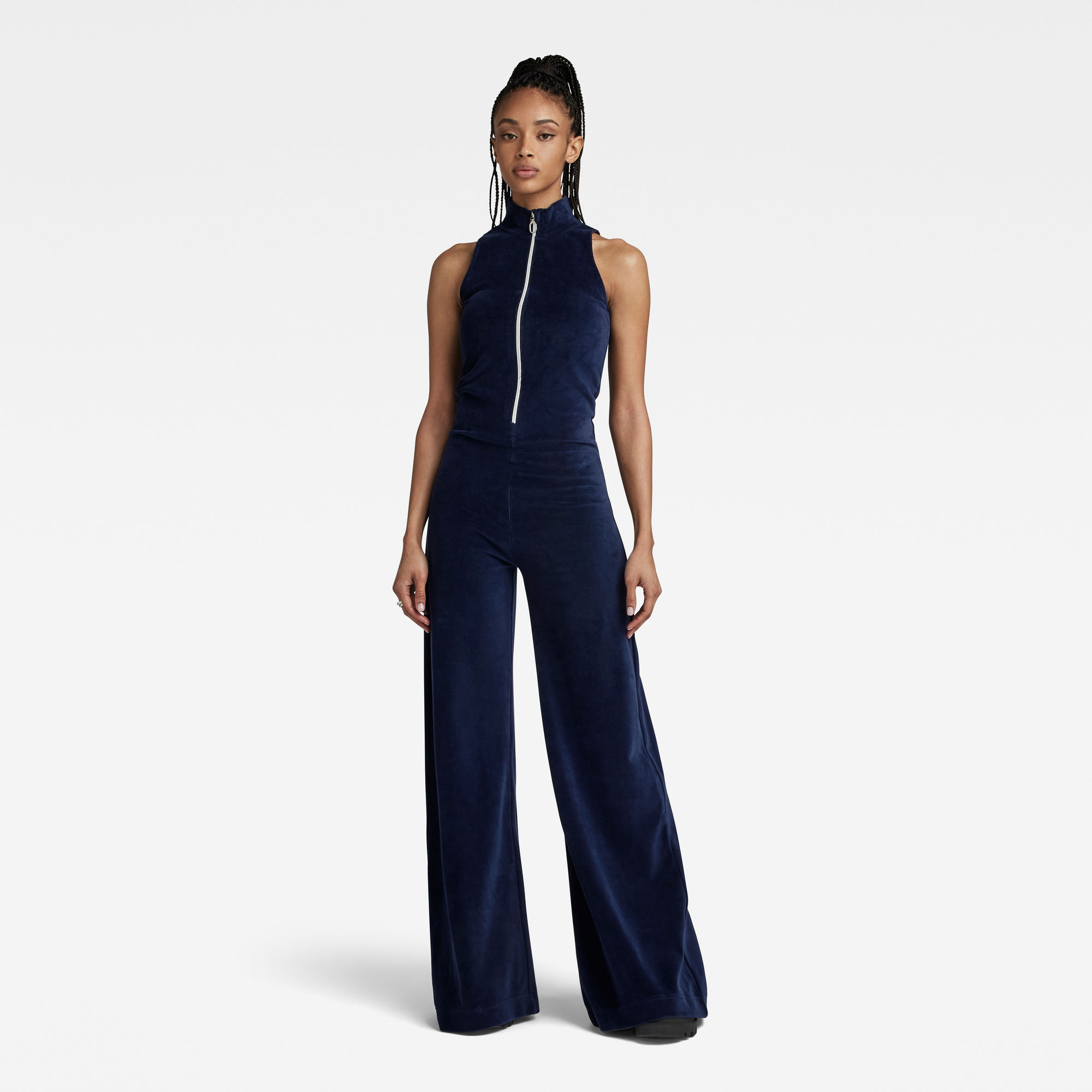 

Velvet Jumpsuit - Donkerblauw - Dames