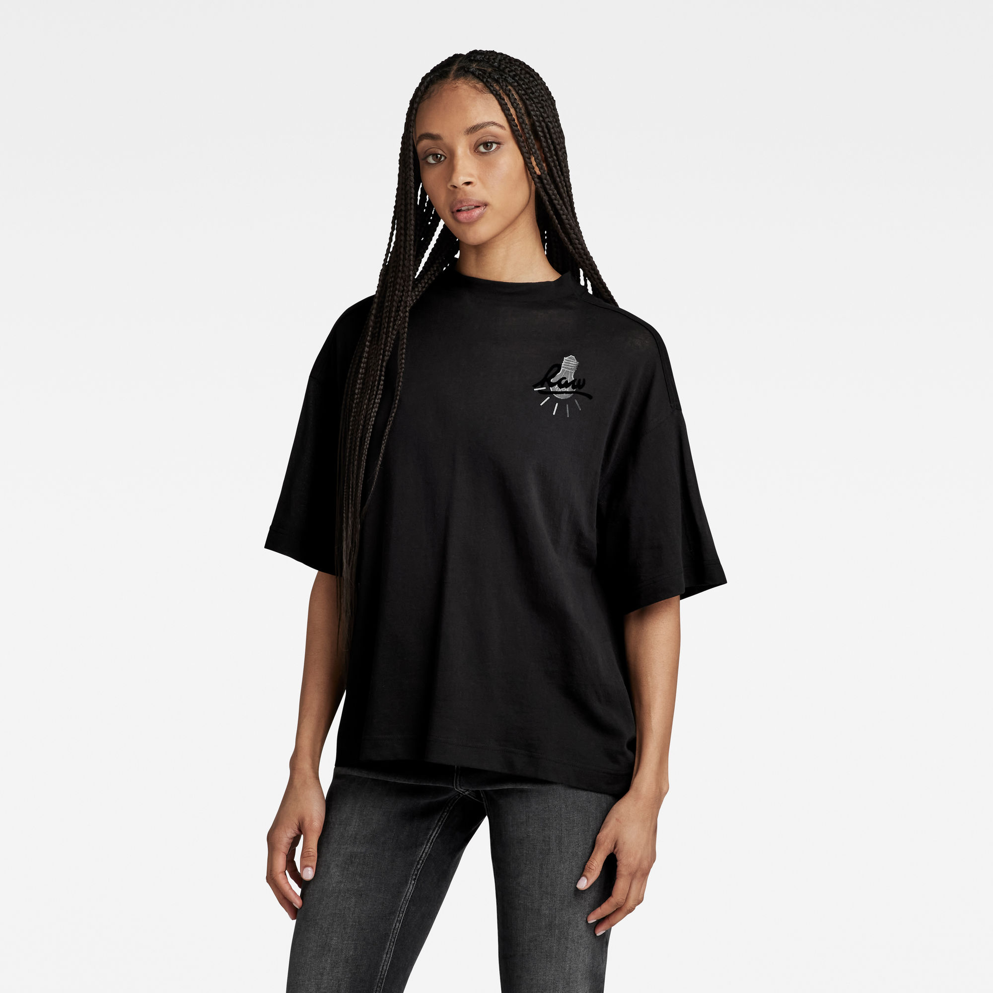 

Graphic Loose Top - dk black raw bulb - Women