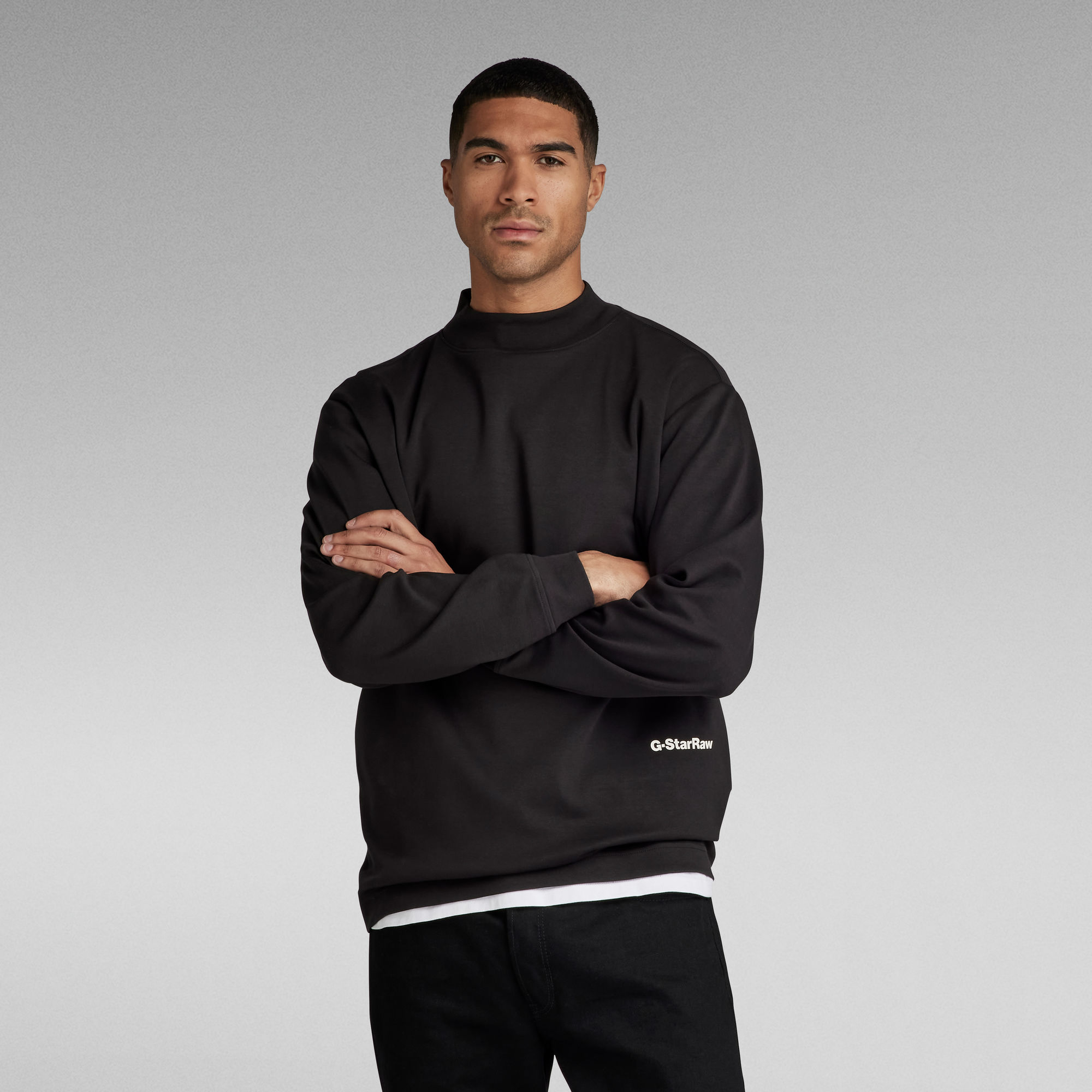 

Mock Neck Loose T-Shirt - Zwart - Heren