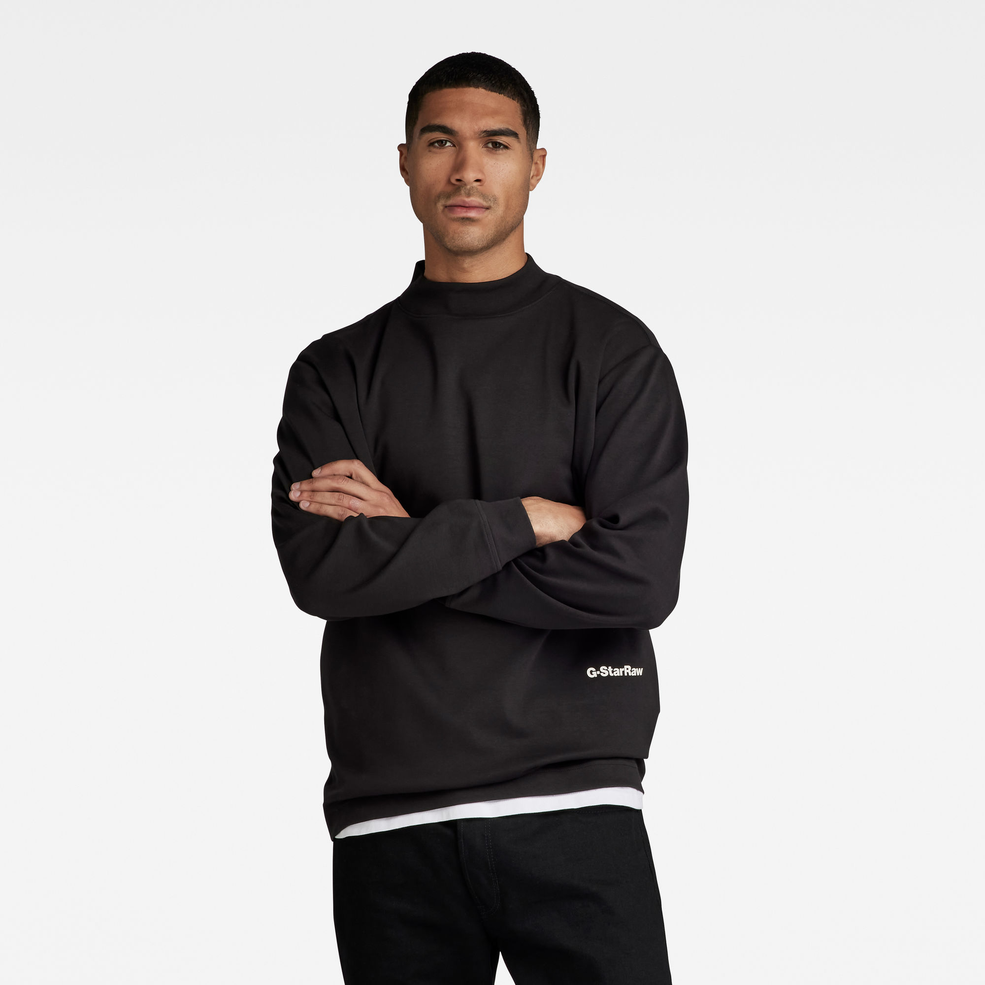

Mock Neck Loose T-Shirt - Schwarz - Herren