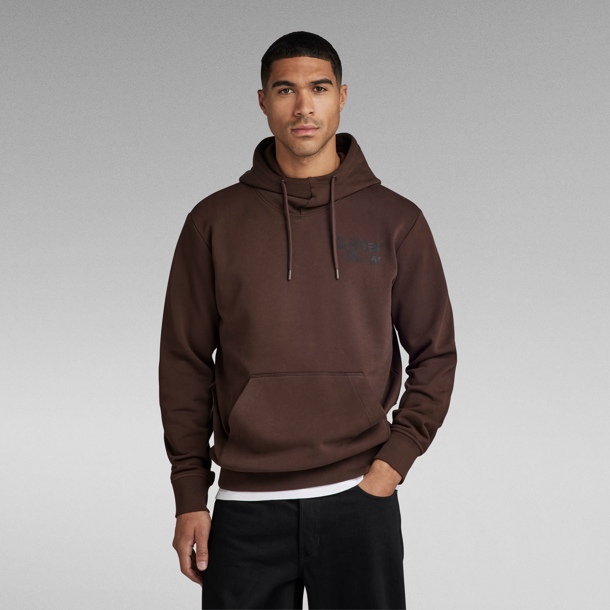 

Back Print Hoodie - Brown - Men