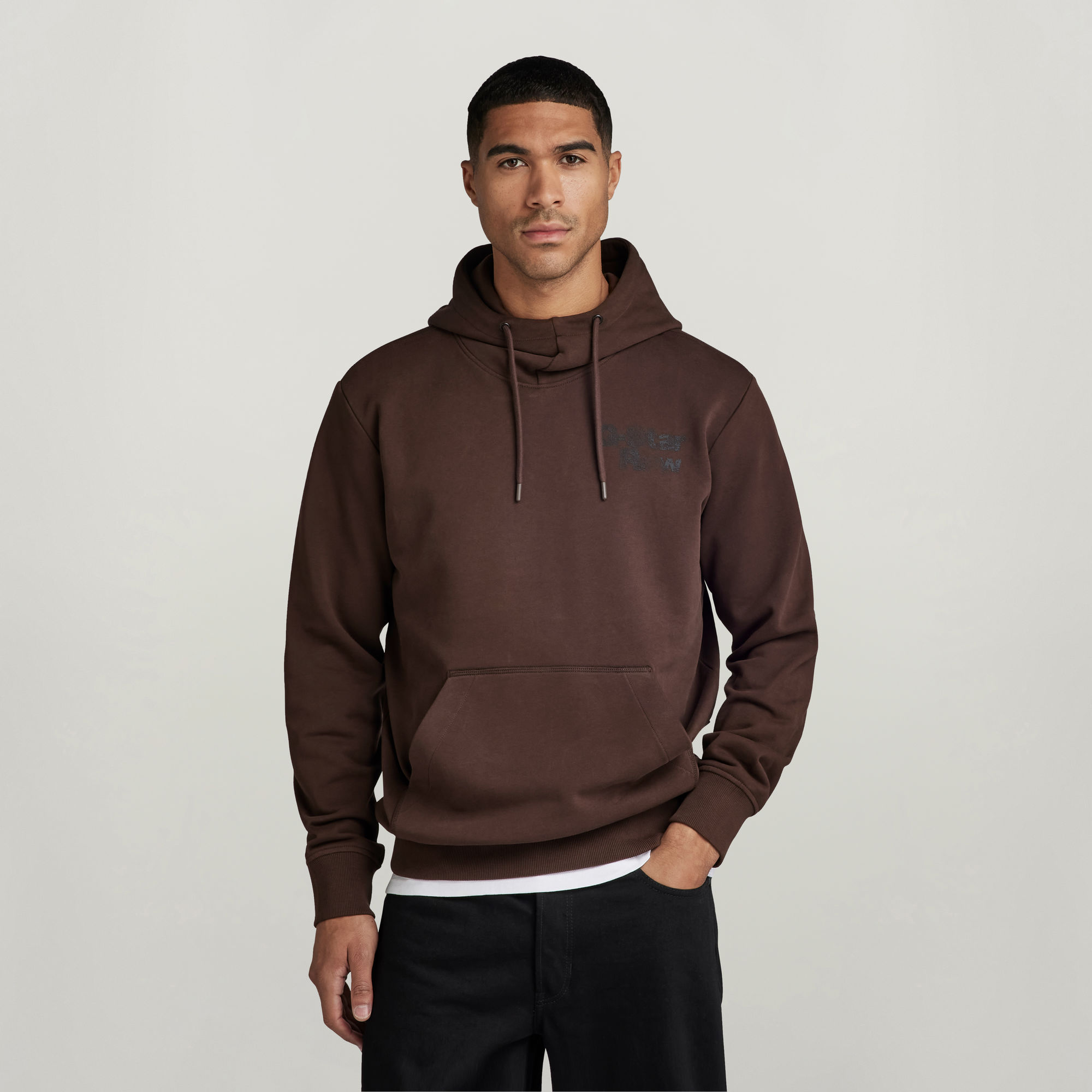 

Back Print Hoodie - Bruin - Heren