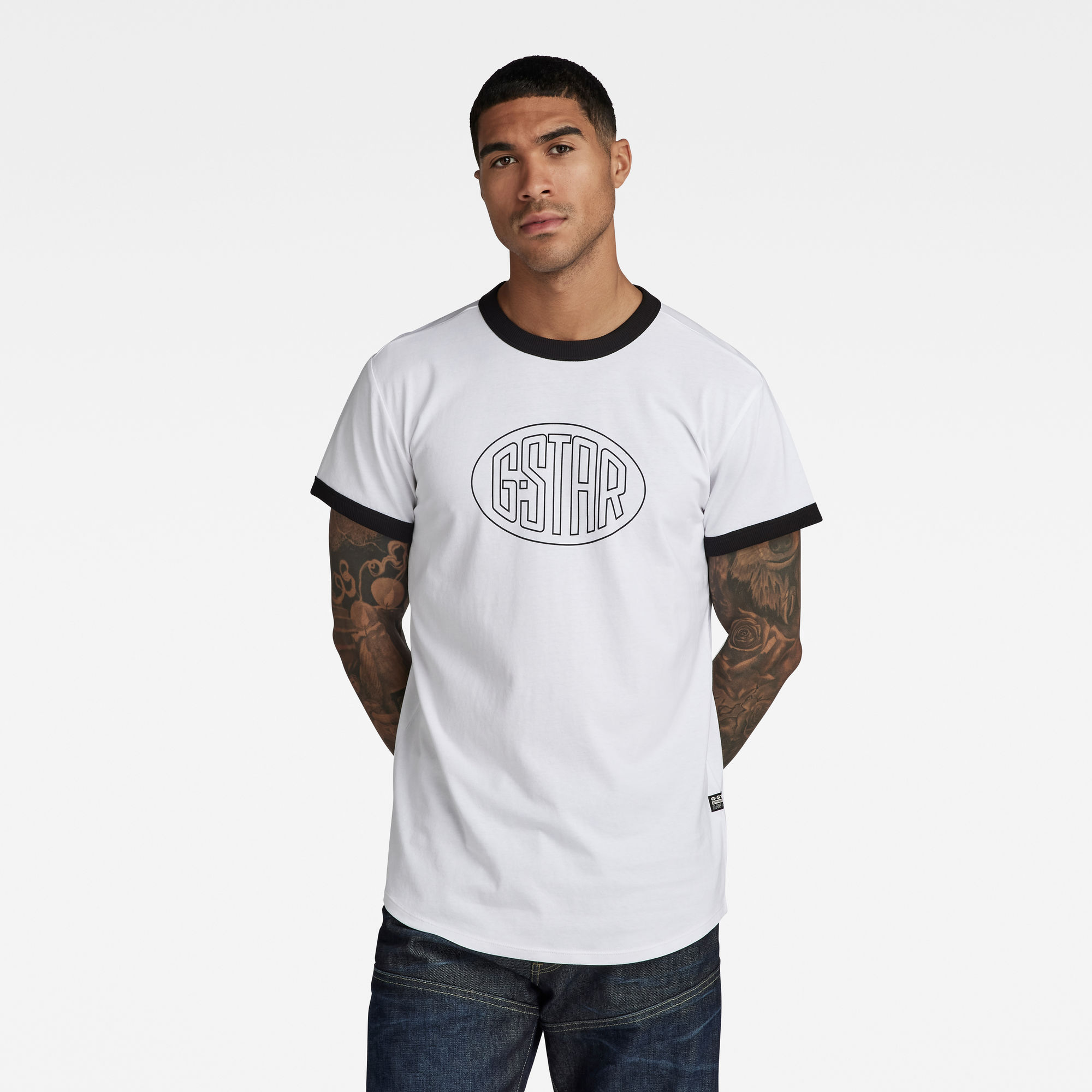

Lash Graphic Ringer T-Shirt - White - Men