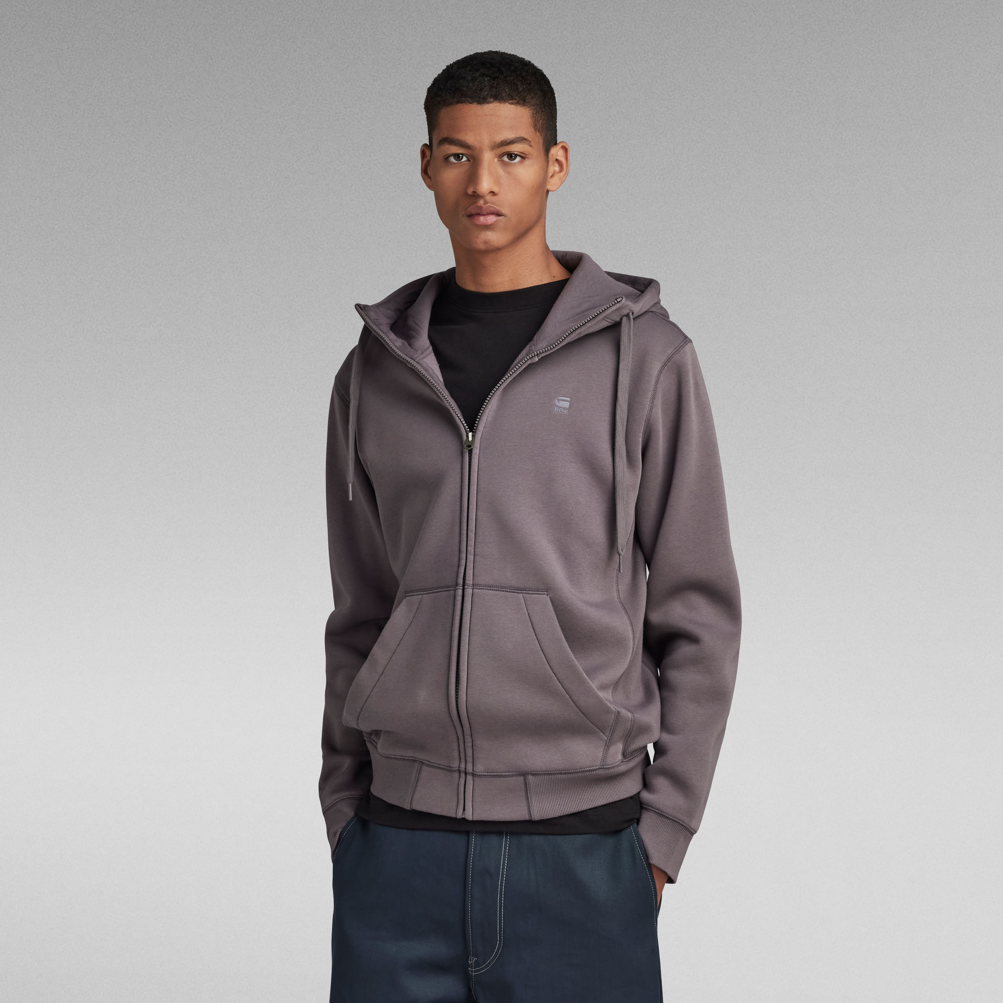 Premium Core Hooded Zip Thru Sweatshirt - Grau - Herren