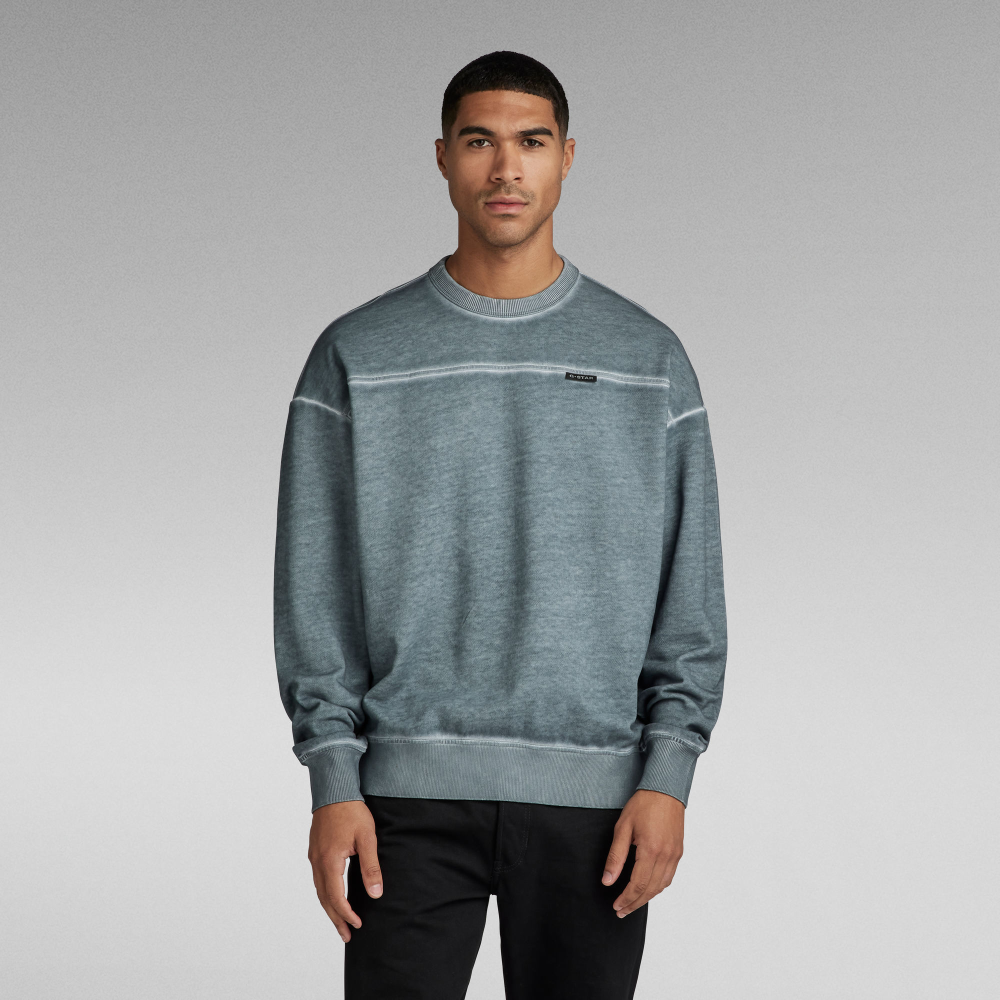 

Garment Dyed Loose Sweater - Grijs - Heren