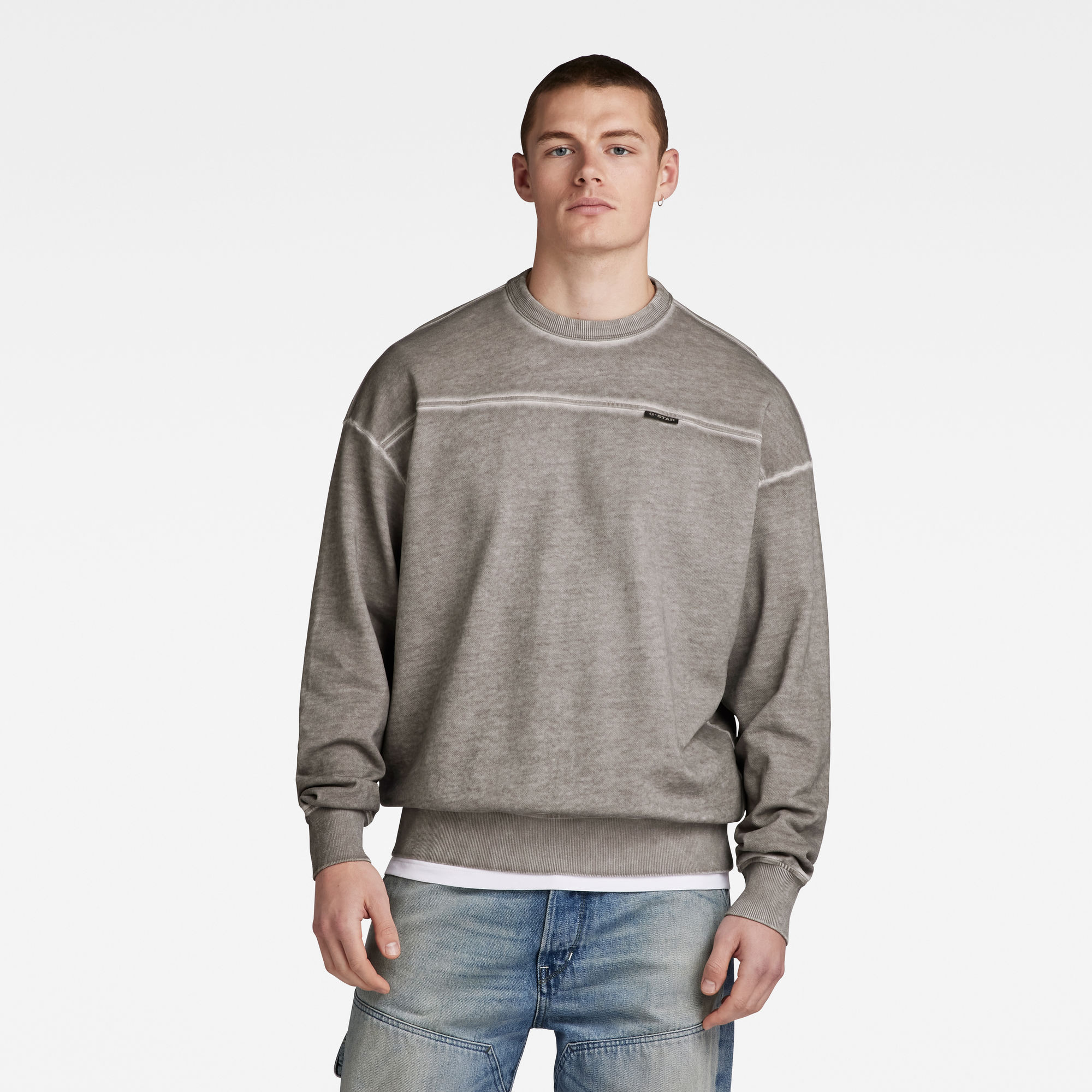 

Garment Dyed Loose Sweater - Beige - Men