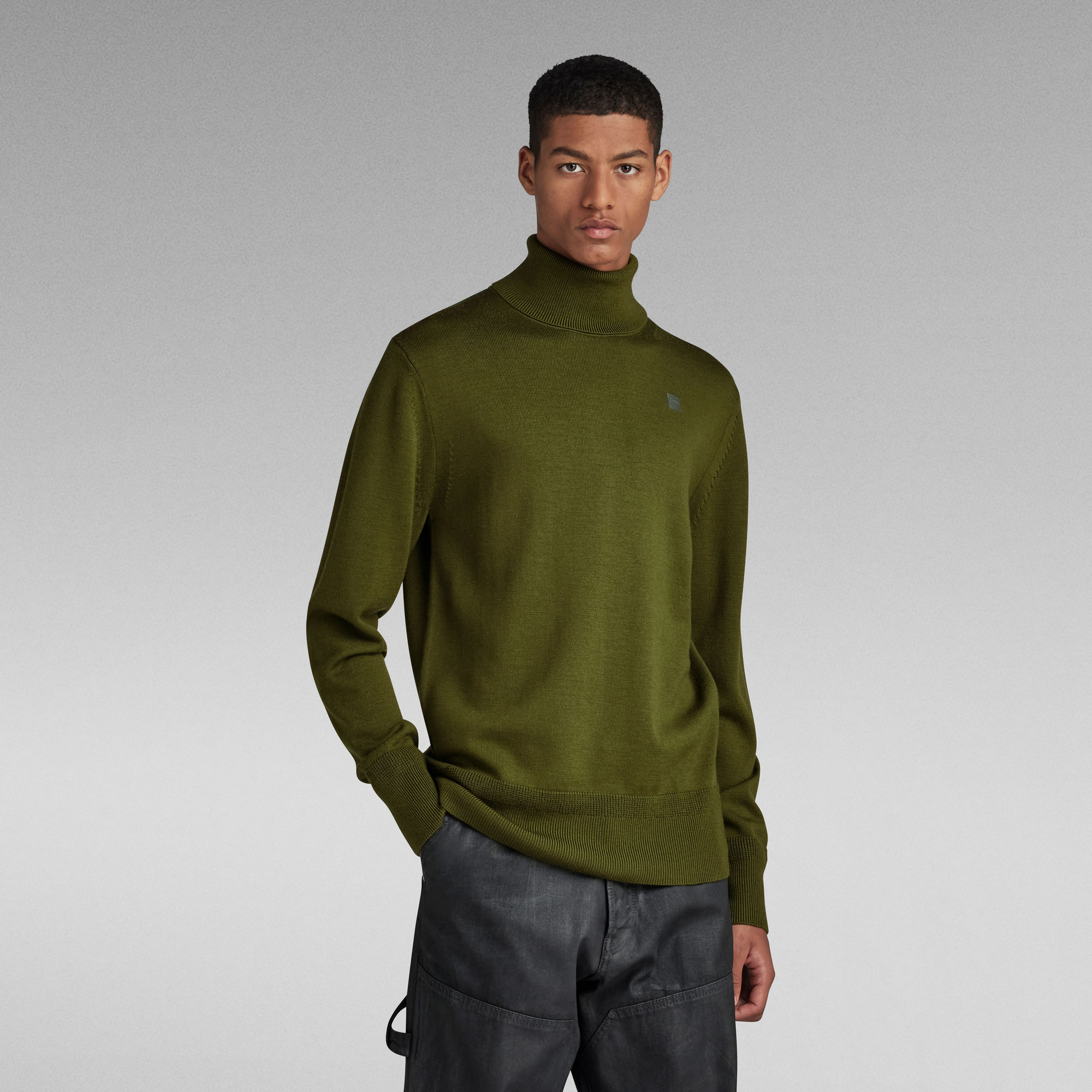 

Premium Core Turtle Knitted Sweater - Green - Men