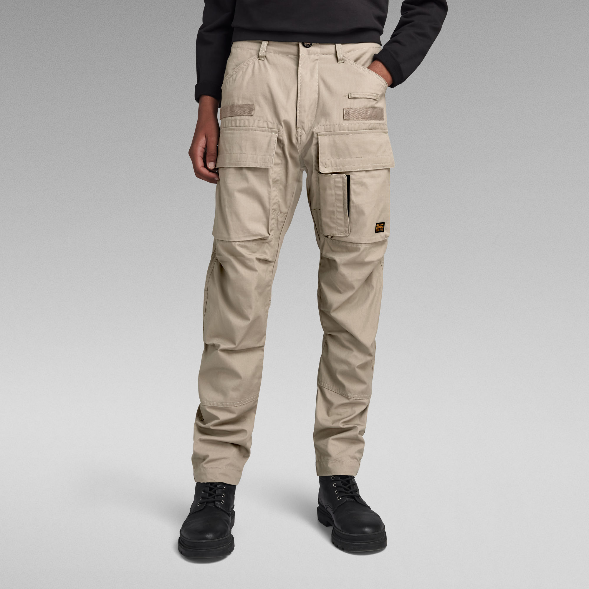 

3D Regular Tapered Cargo Pants - Beige - Men