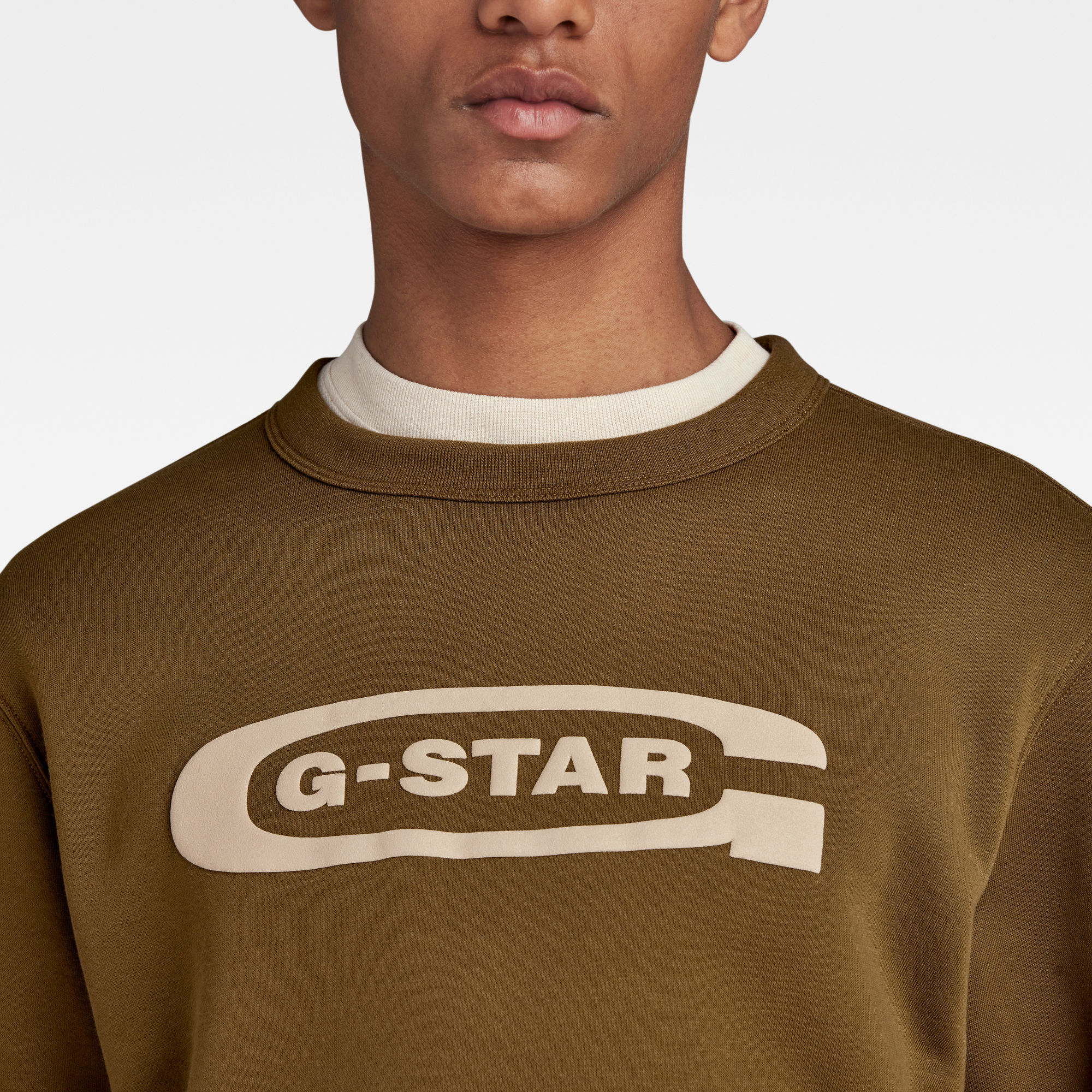G-Star RAW Old School Logo Sweater Groen Heren