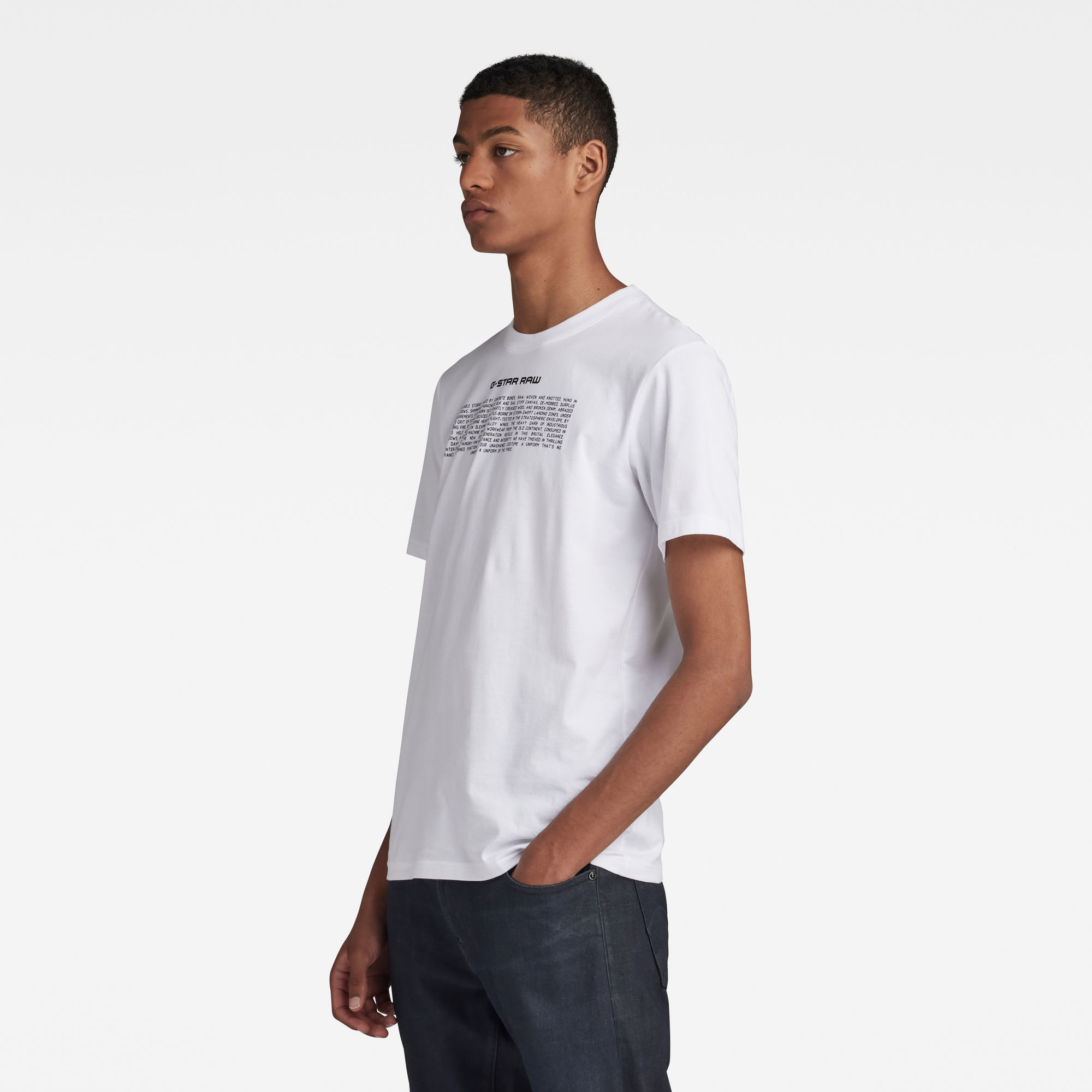 G-Star RAW Poem Slim T-Shirt Wit Heren