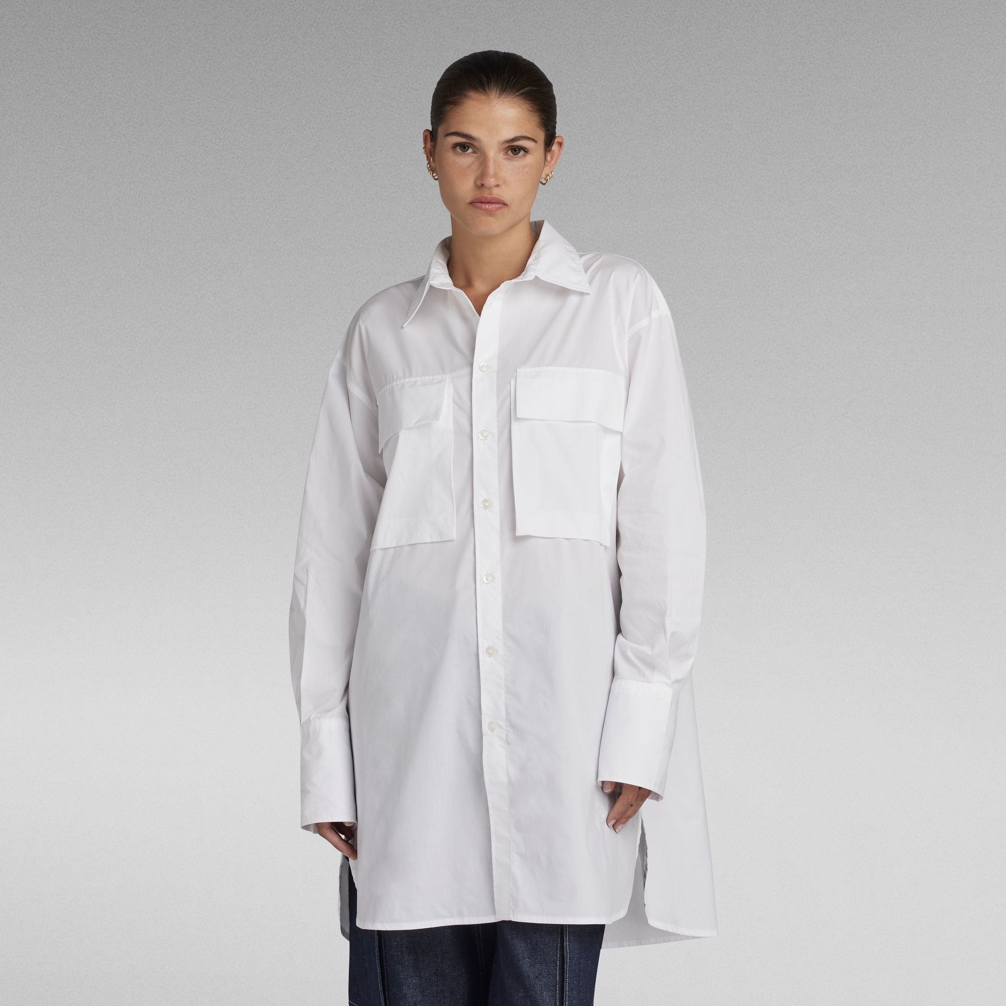 

Oversized Boyfriend Shirt - White - Women