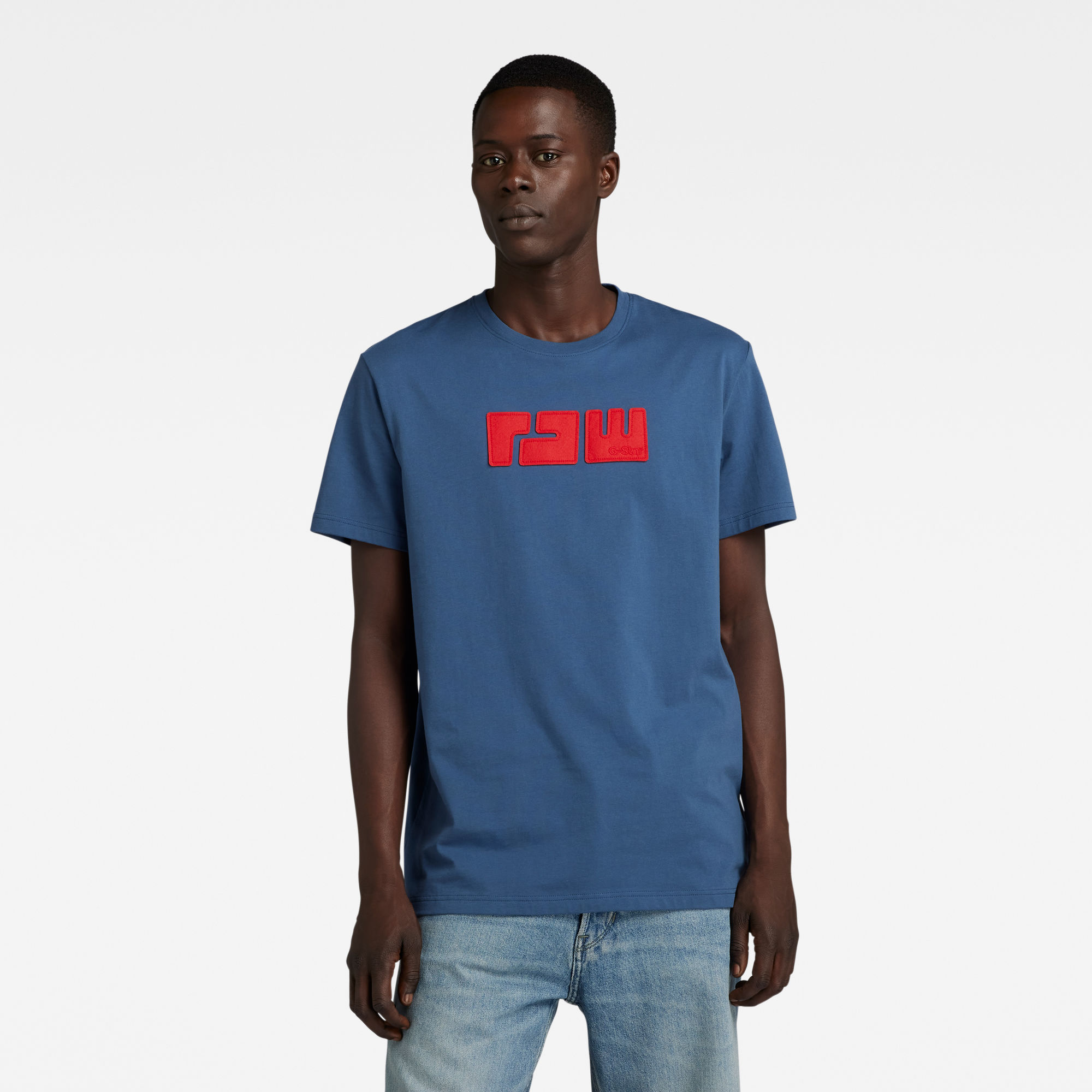 

RAW. Felt T-Shirt - Mittelblau - Herren