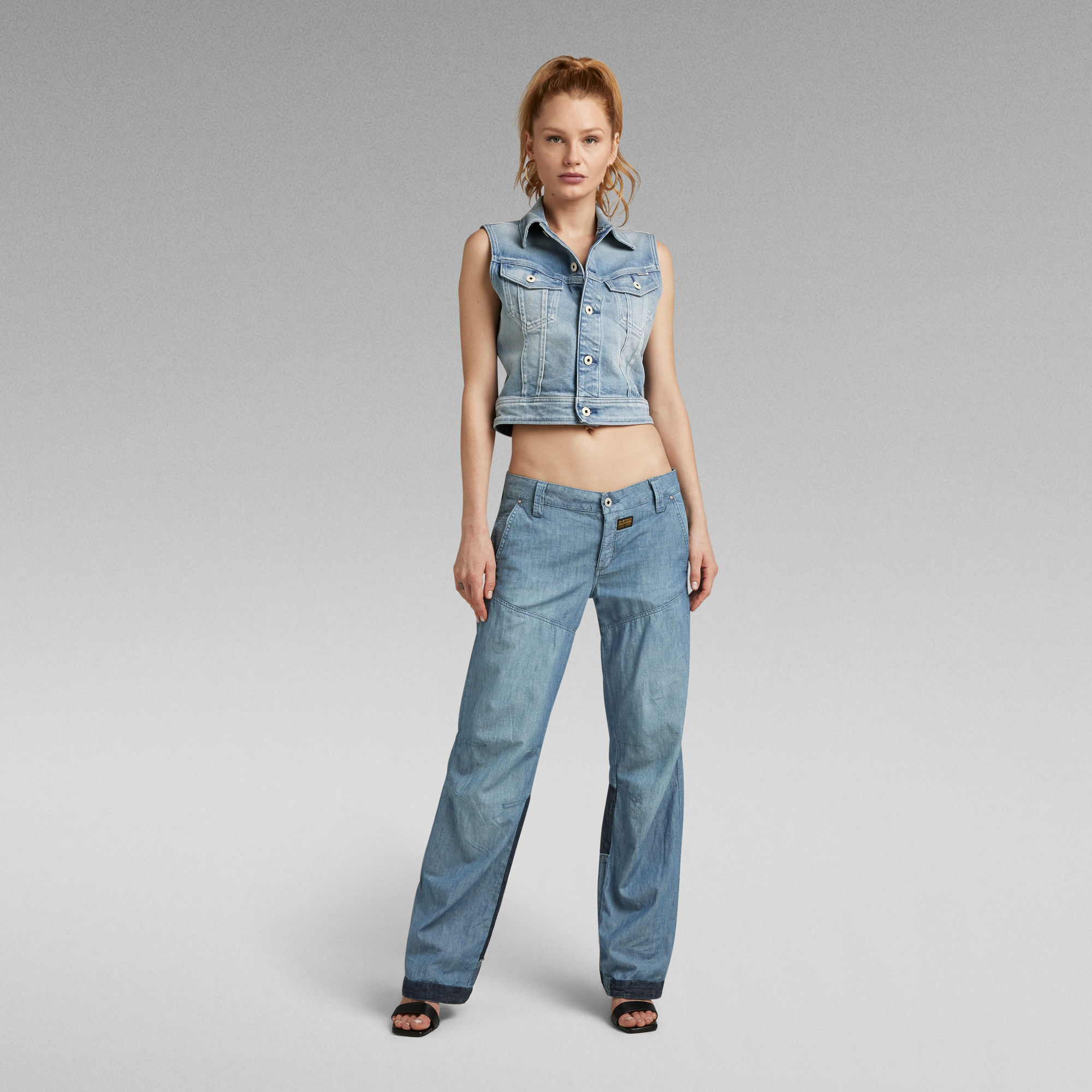 

Y2K Denim Mix Pant - Medium blue - Women