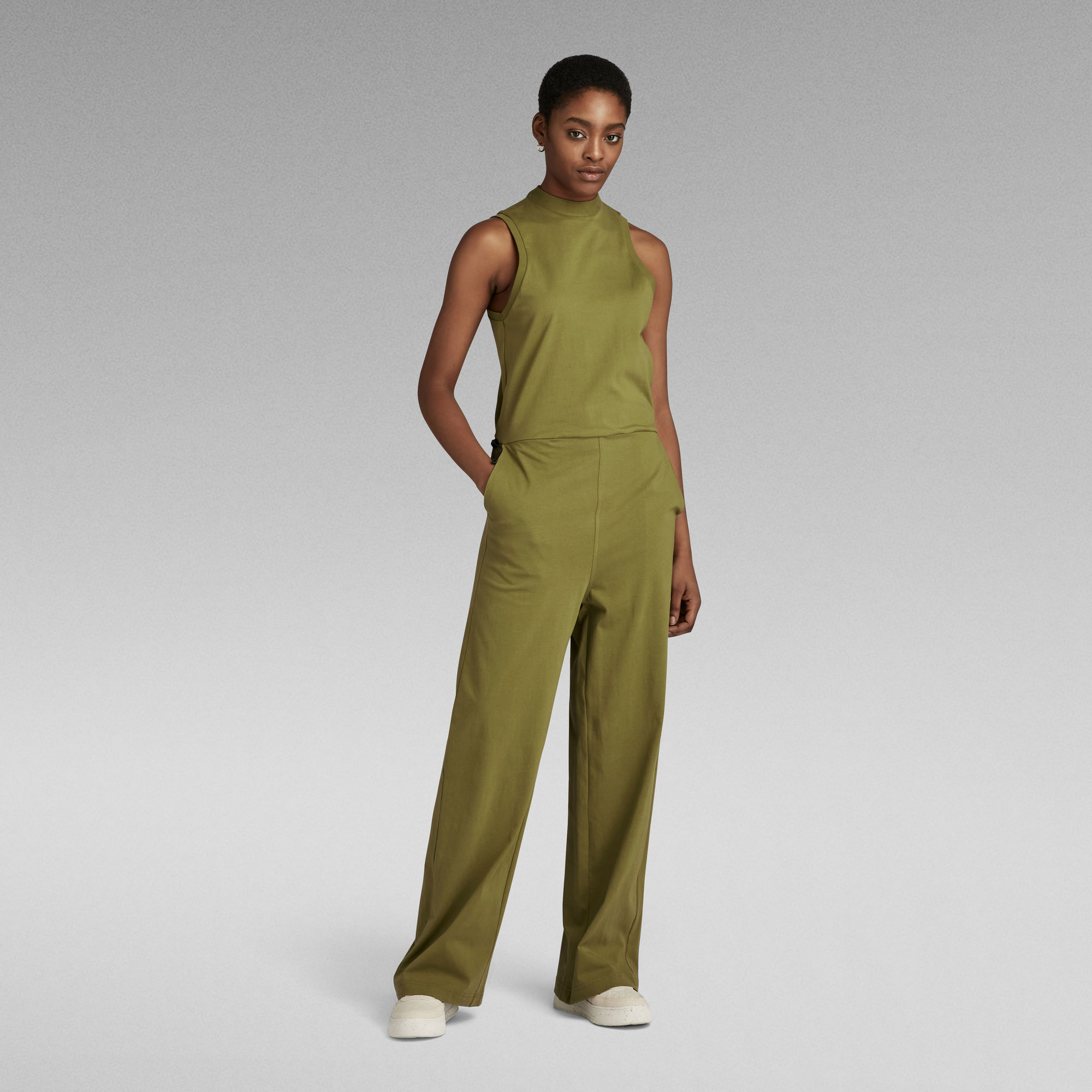 

Open Back Jumpsuit - Green - Women