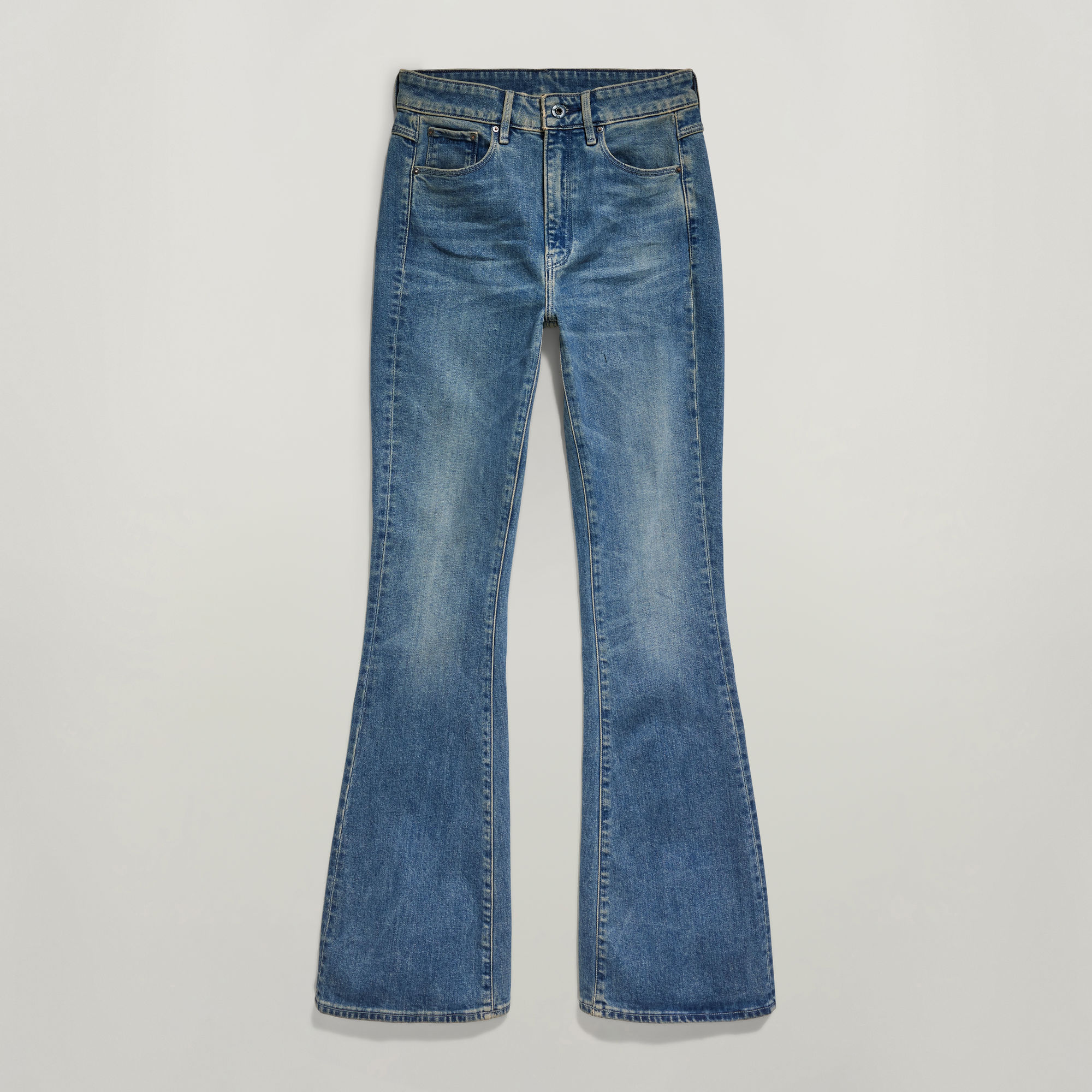 G-Star RAW 3301 Flared Jeans Midden blauw Dames