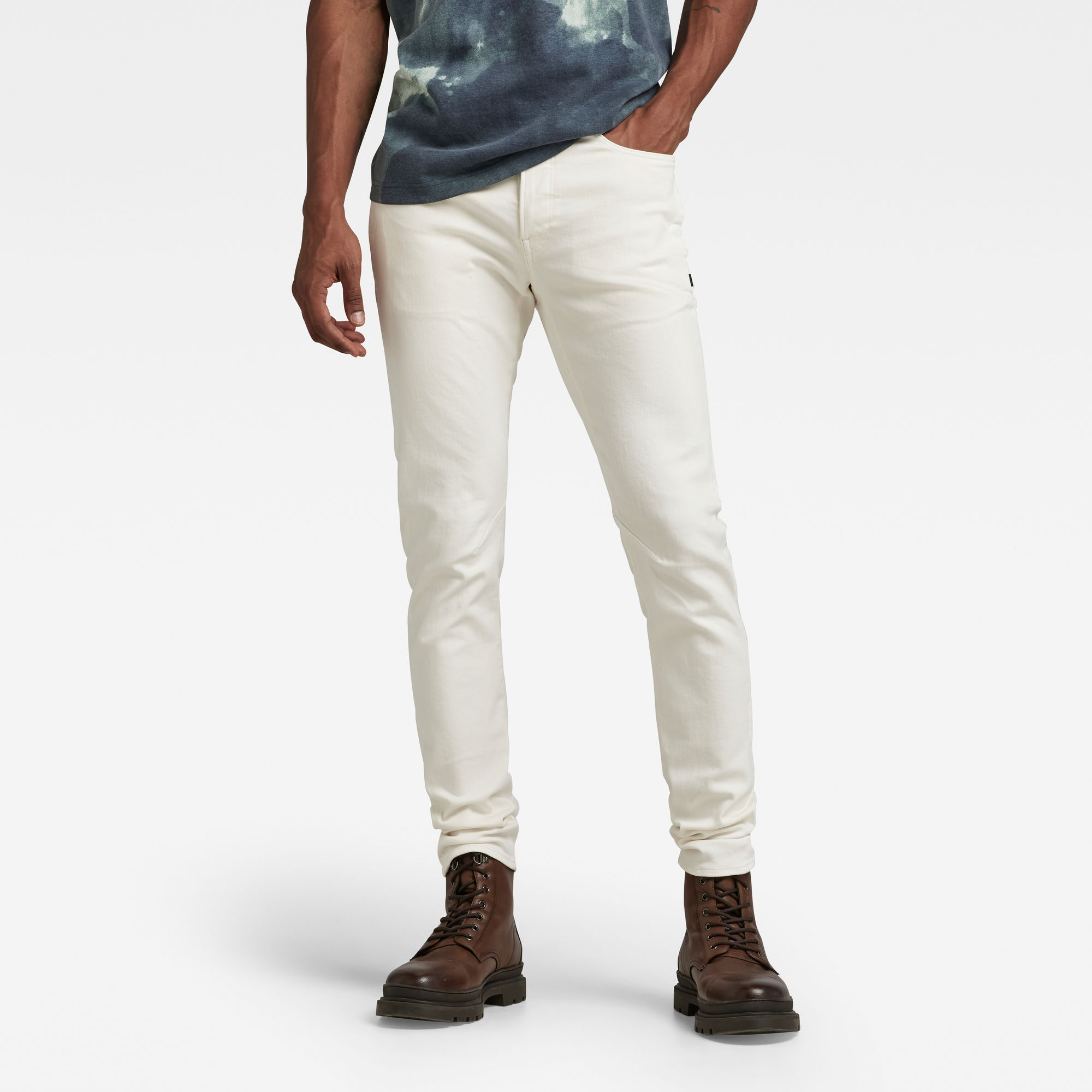 

D-Staq 3D Slim Jeans - White - Men