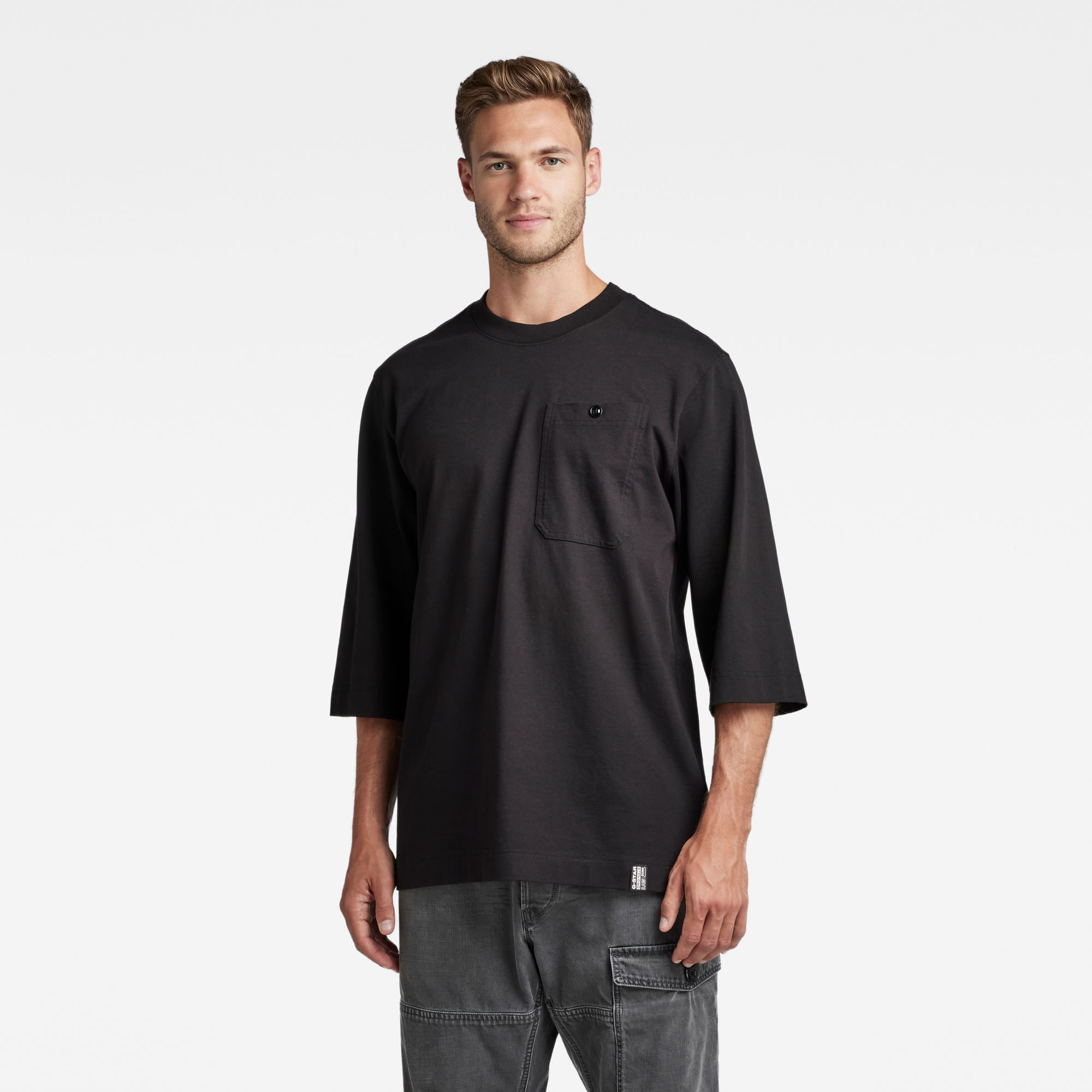 

Essential Loose 3\4 Sleeve T-Shirt - Black - Men