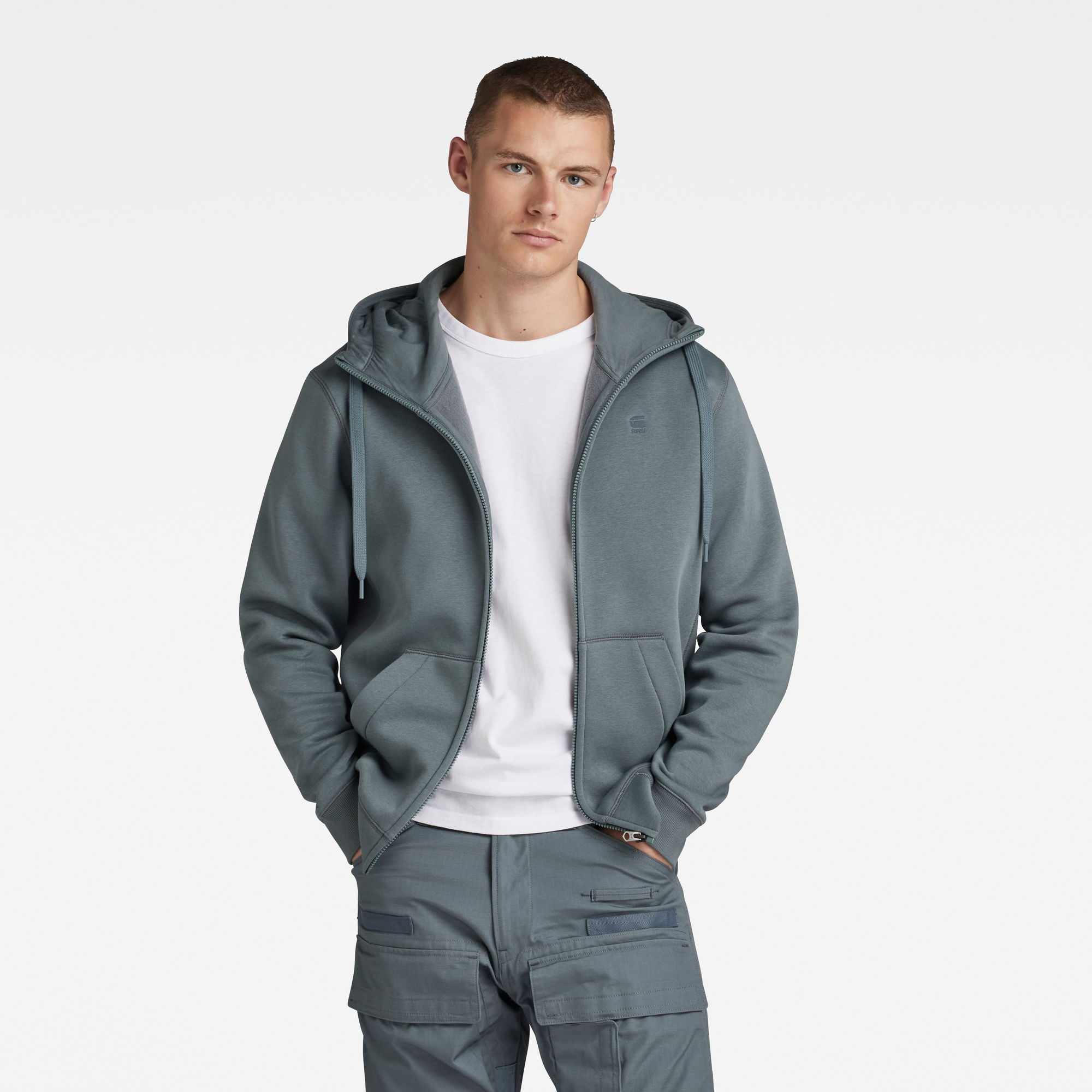 

Premium Core Hooded Zip Sweater - Grey - Men