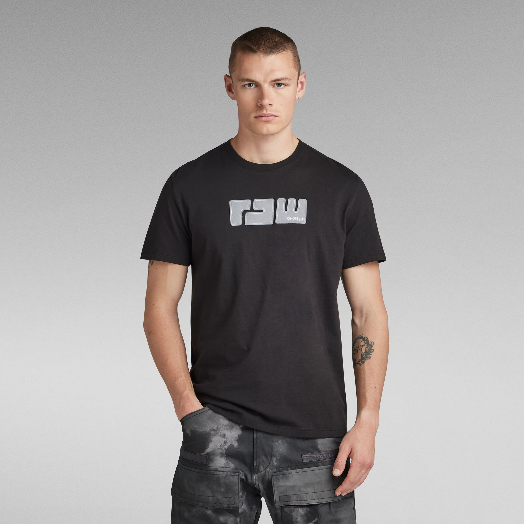 RAW. Felt T-Shirt - Schwarz - Herren