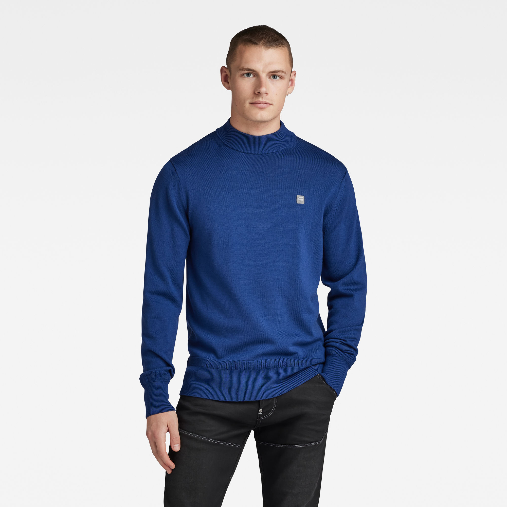 

Premium Core Mock Knit - Medium blue - Men