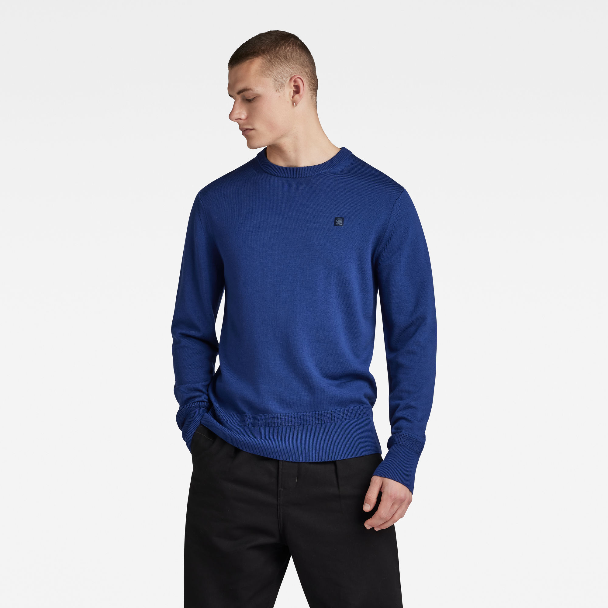 

Premium Core Knitted Pullover - Mittelblau - Herren