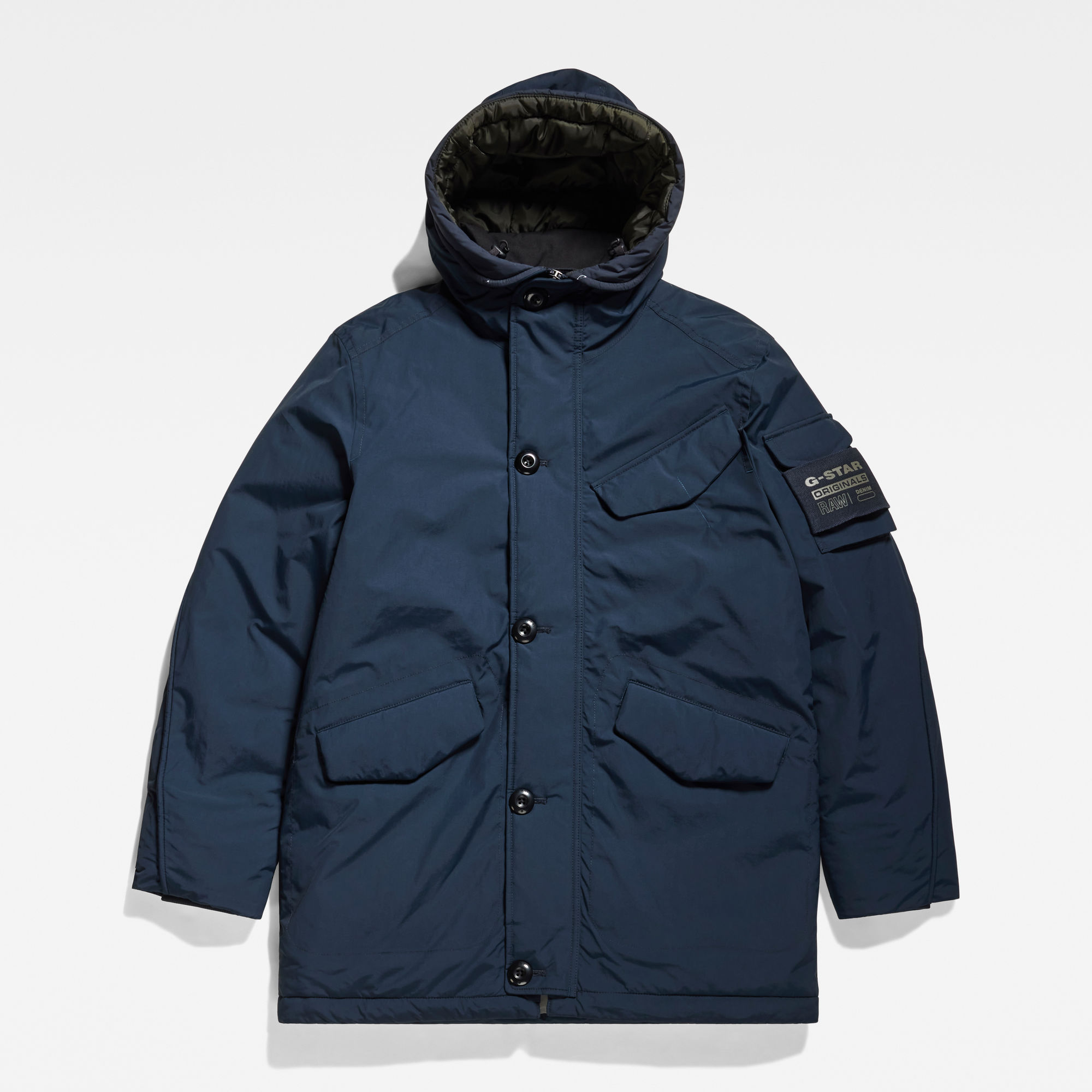 G-Star RAW Vodan Gewatteerde Parka Met Capuchon Donkerblauw Heren