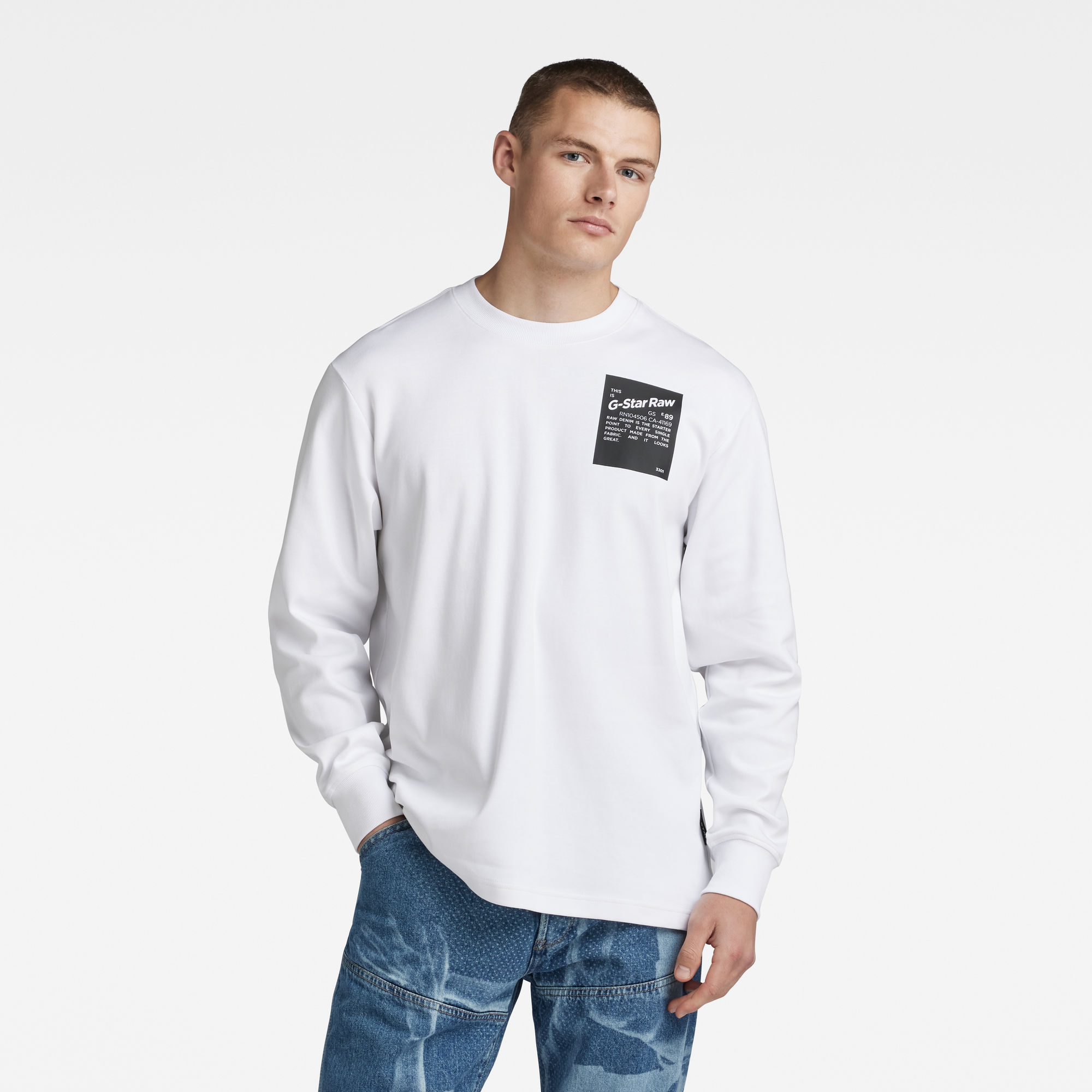 

Tile Back Graphic Loose T-Shirt - Weiß - Herren