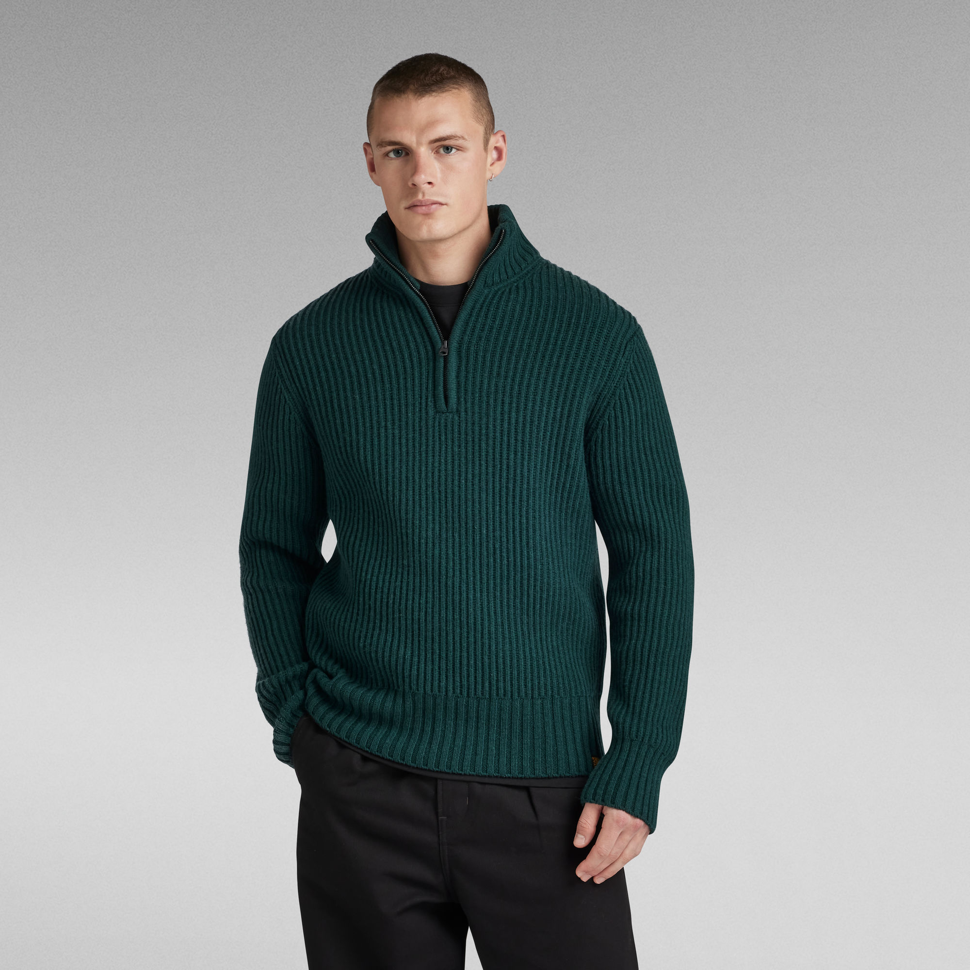 Essential Skipper Knitted Pullover - Grün - Herren