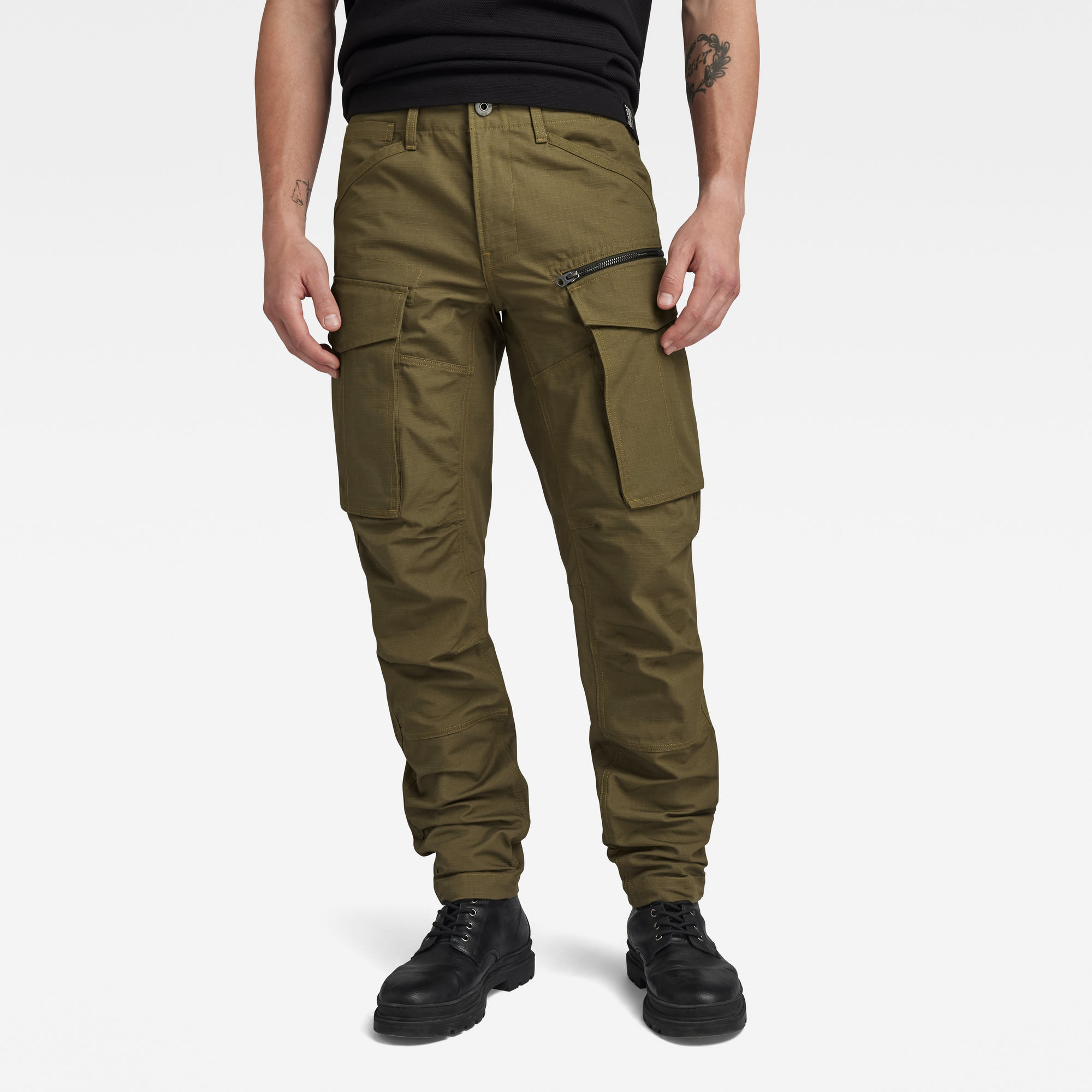 

Rovic Zip 3D Regular Tapered Pants - Green - Men