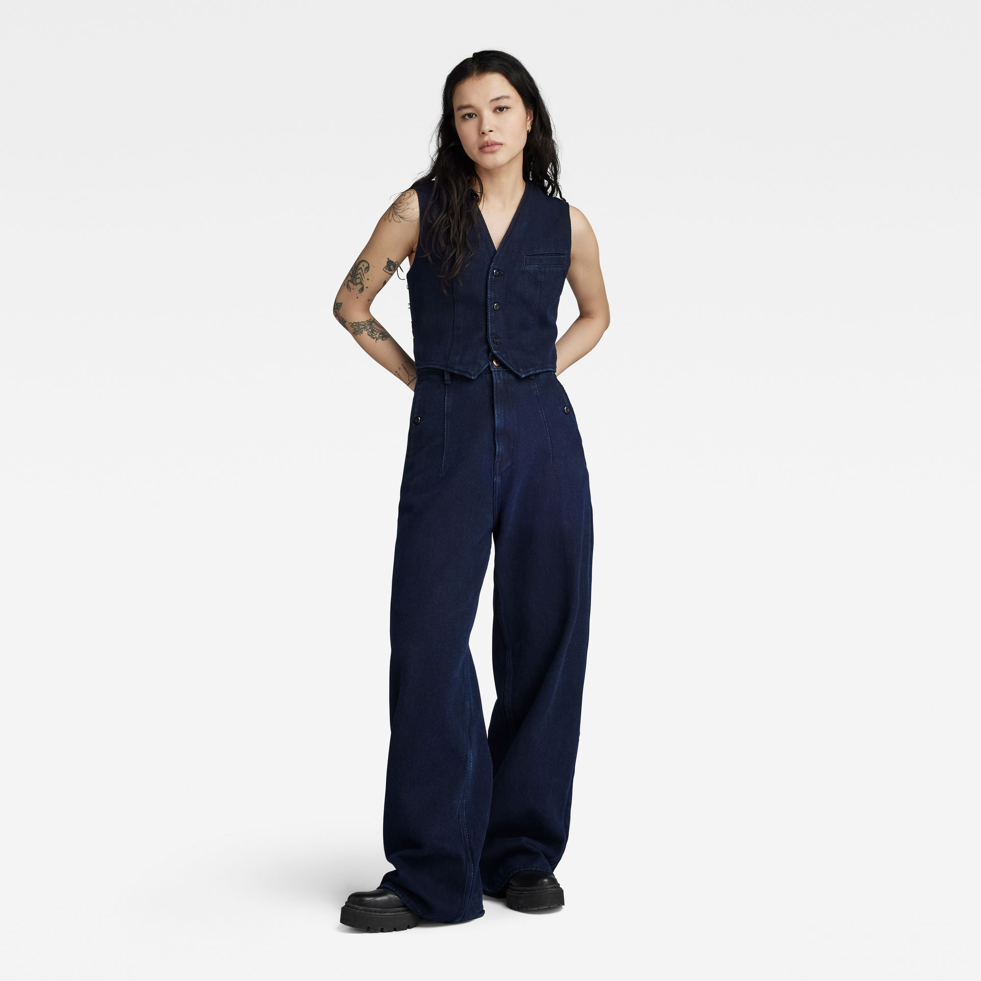 

Roos High Loose Jeans - Donkerblauw - Dames