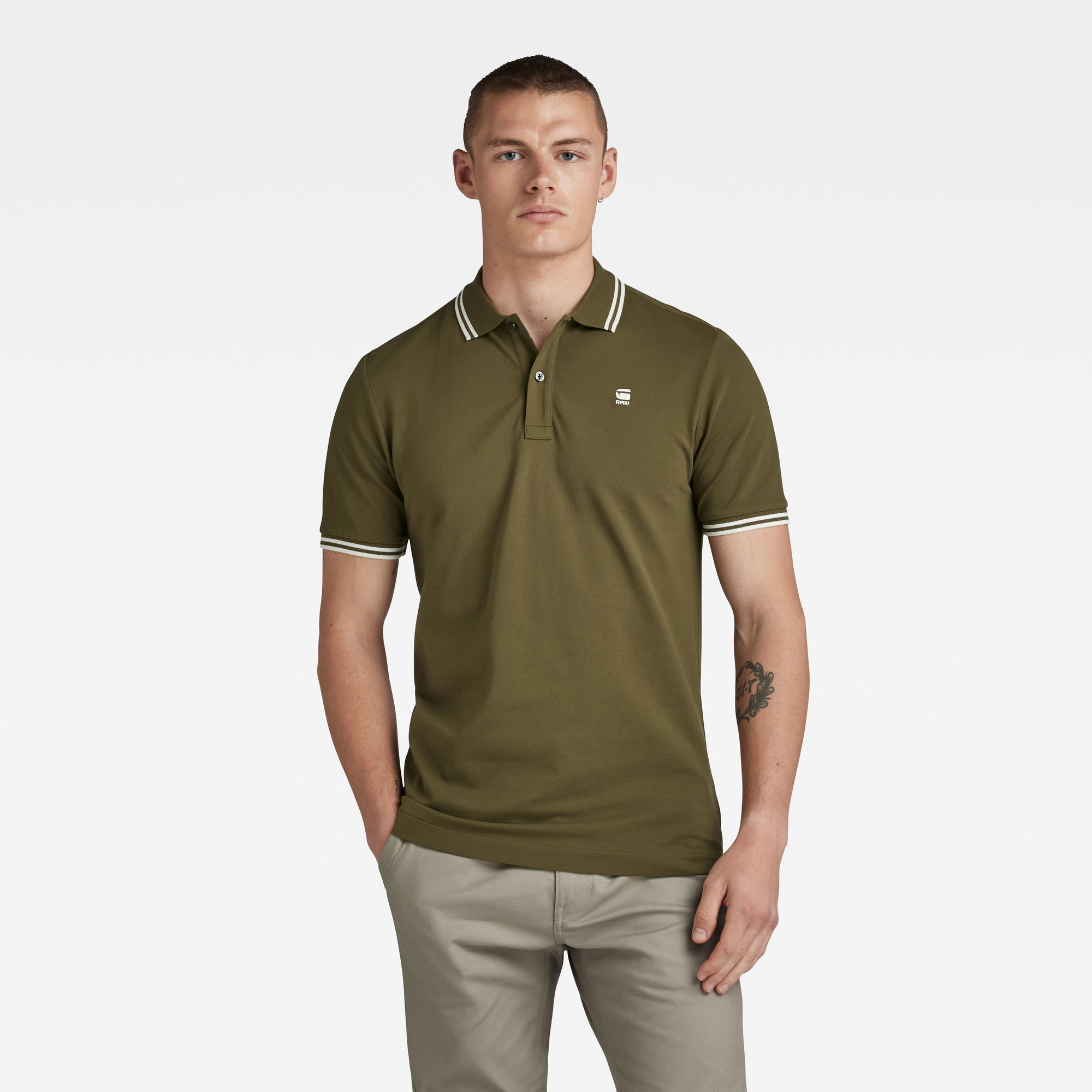 

Dunda Slim Stripe Poloshirt - Grün - Herren