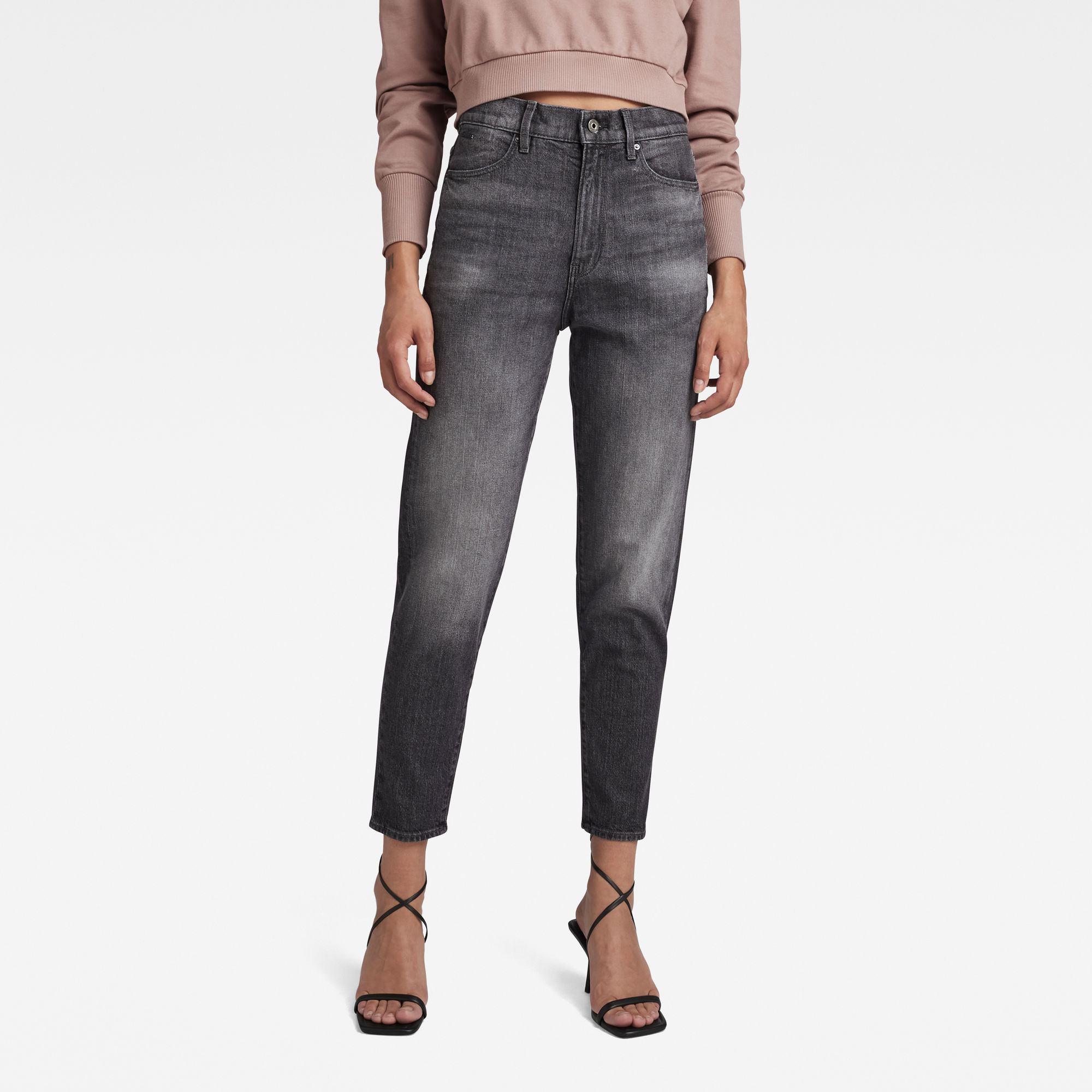 

Janeh Ultra High Mom Ankle Jeans - Schwarz - Damen