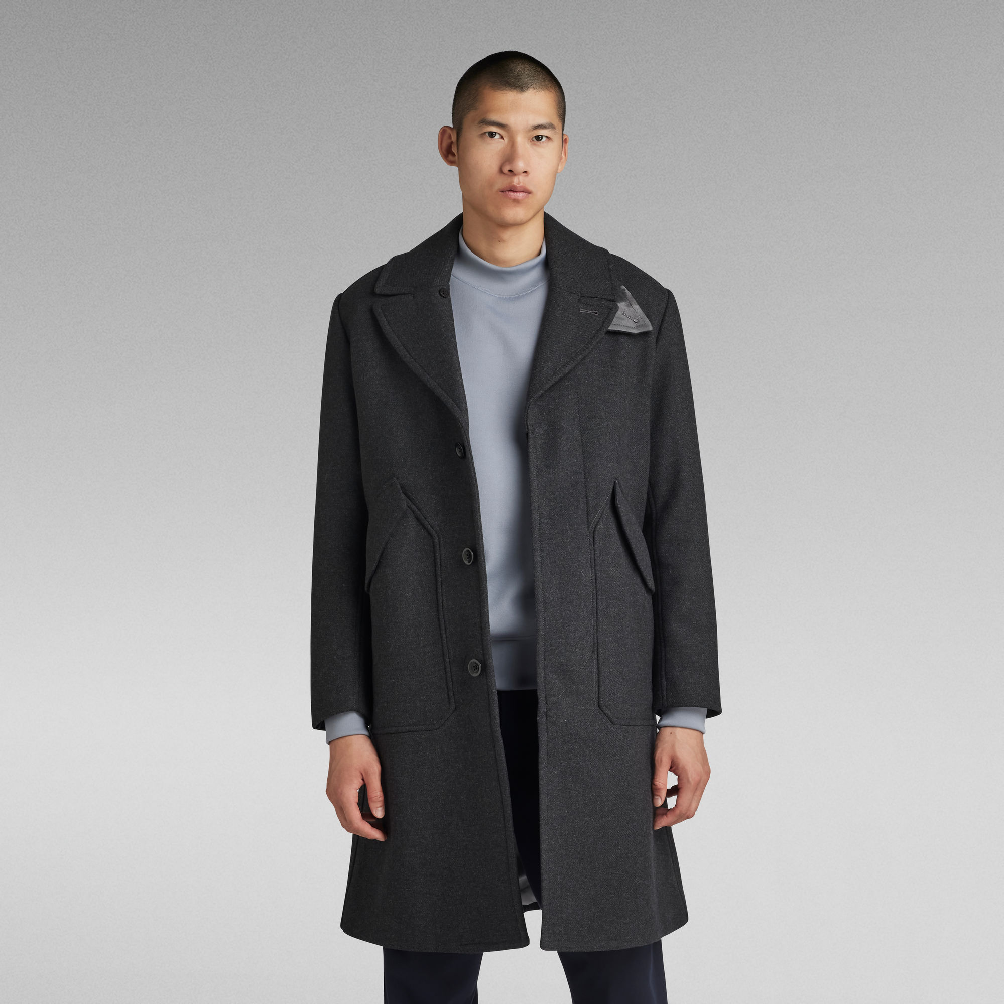 

Premium Wool Overcoat - Grey - Men