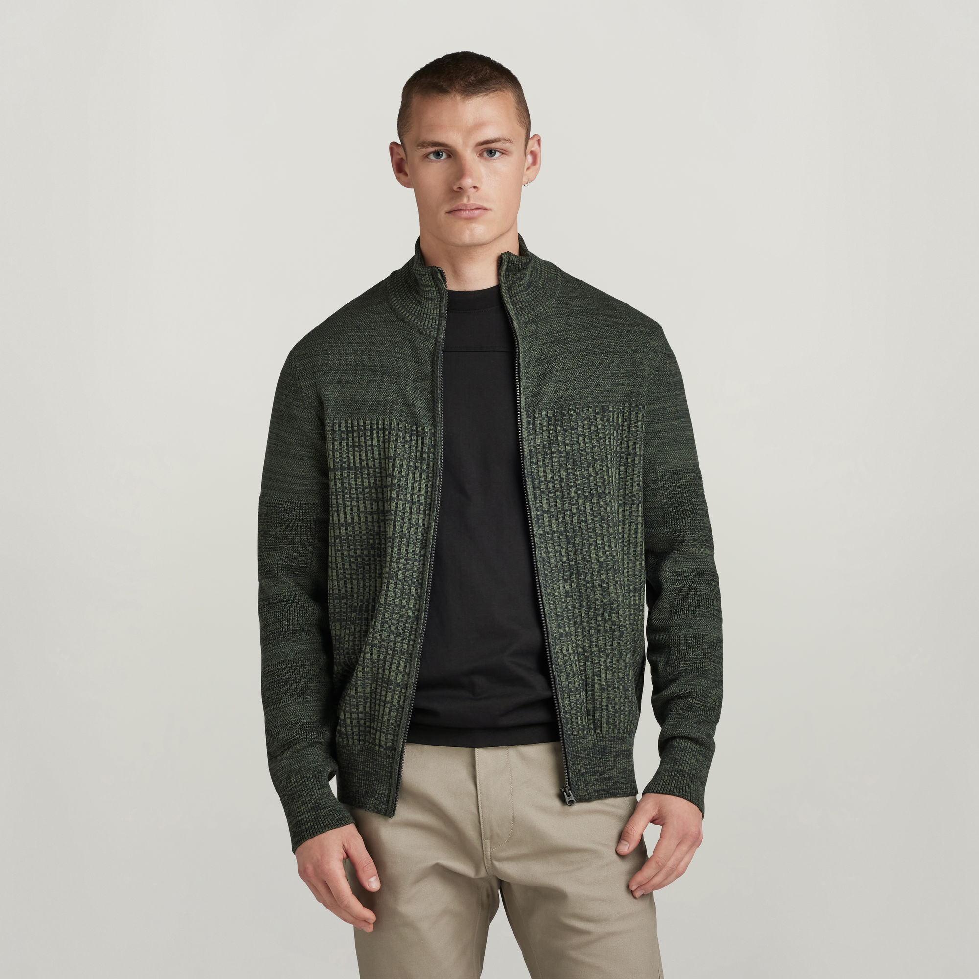 

3D Biker Zip Thru Knit - Multi color - Men