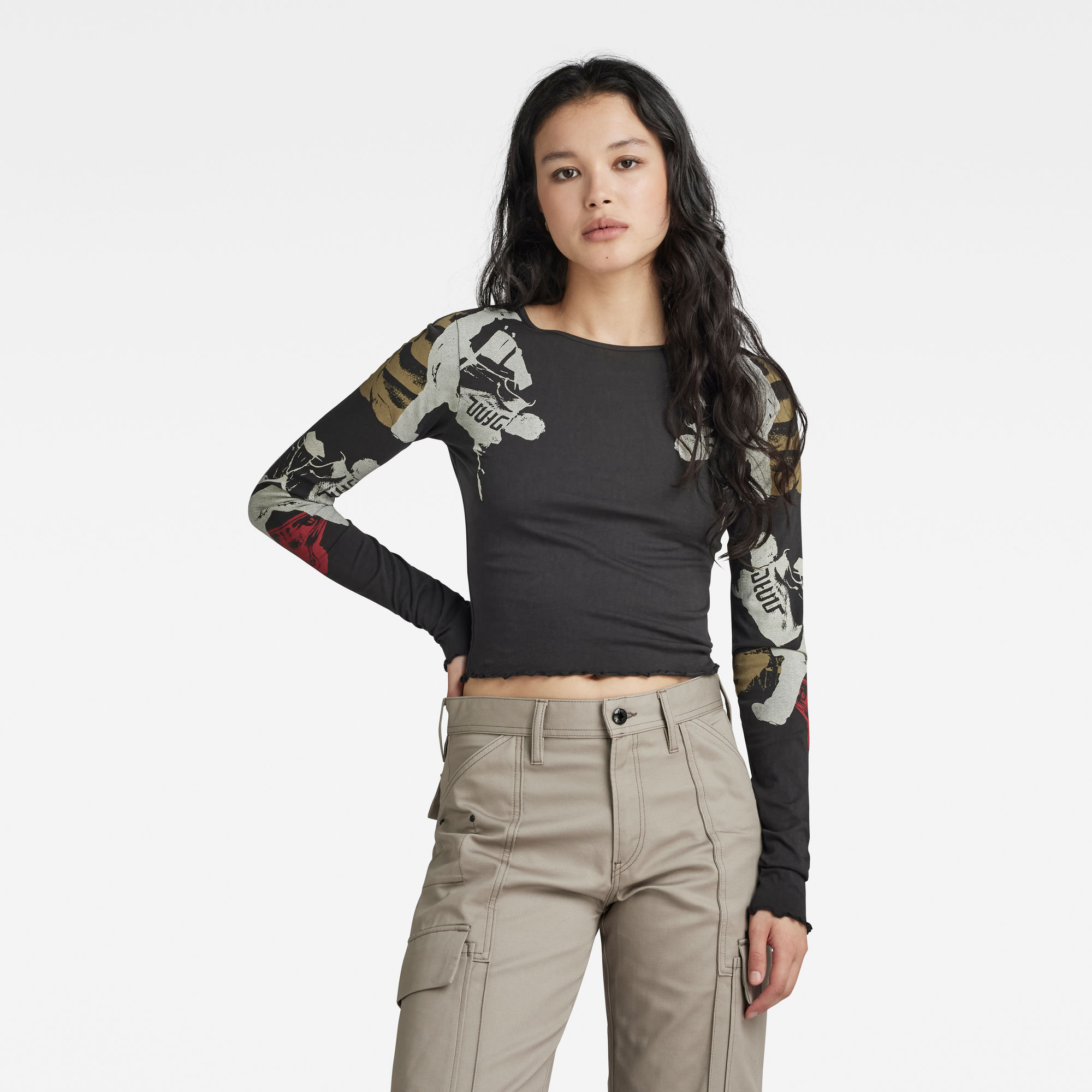 

Lookbook Cropped Baby Sister Top - Grau - Damen