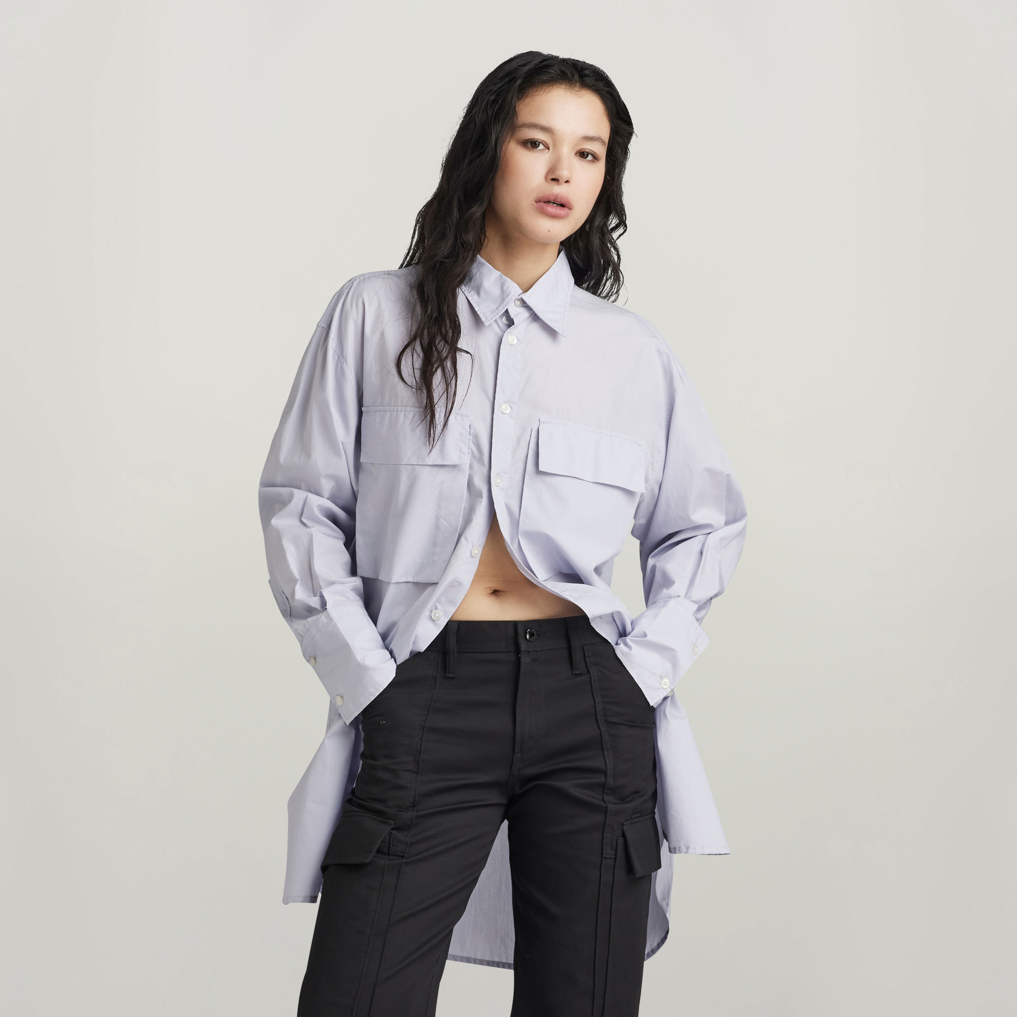 

Oversized Boyfriend Hemd - Grau - Damen