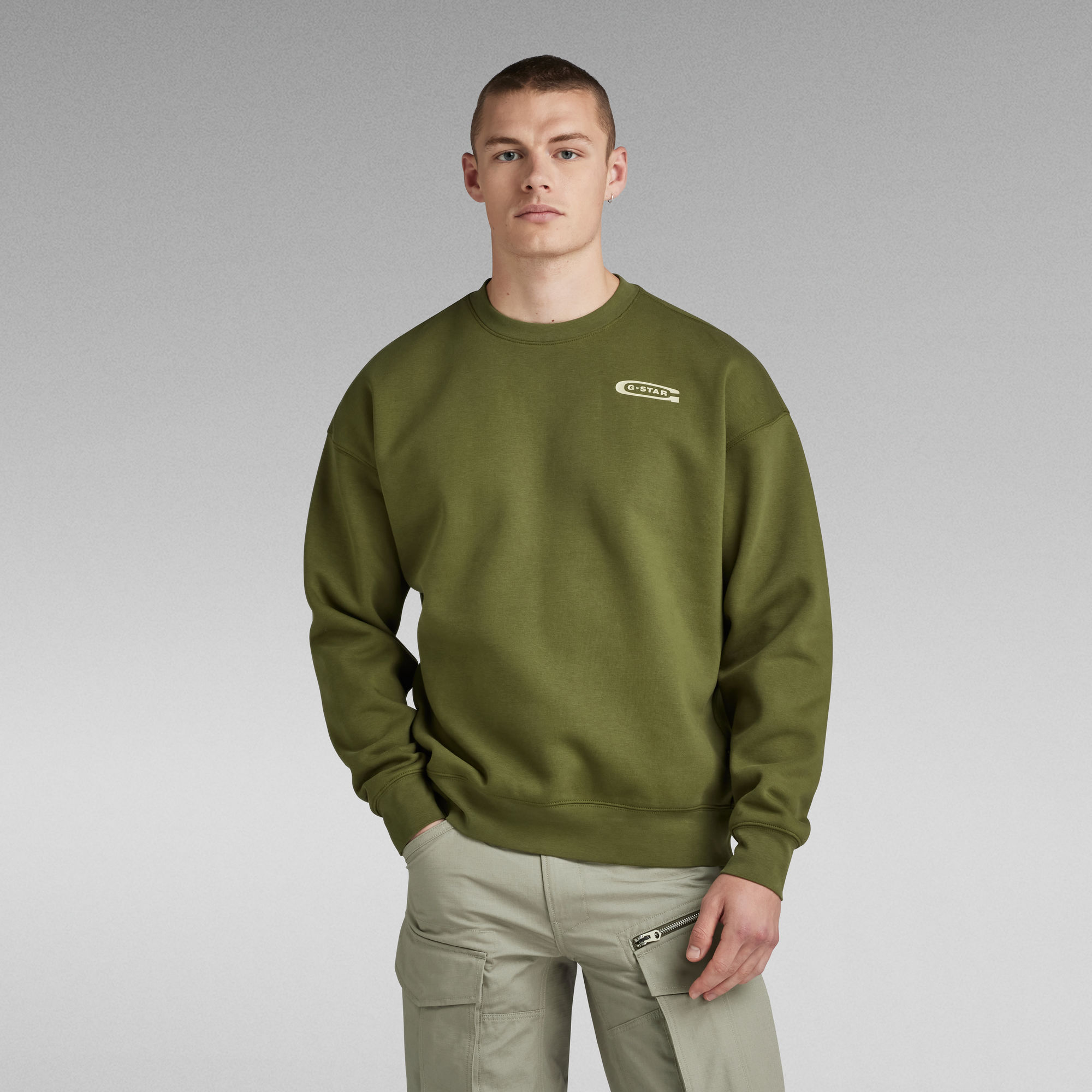 

Old Skool Back Graphic Loose Sweater - Green - Men