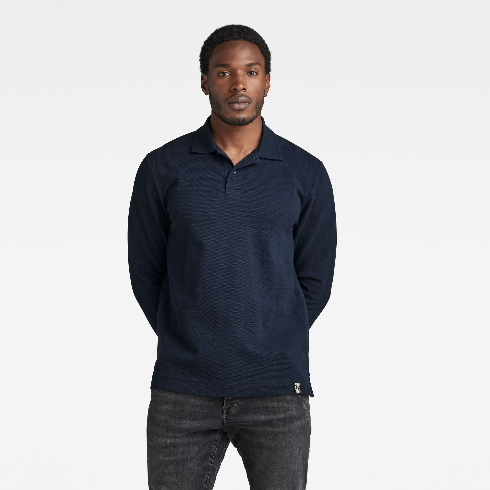 

Essential Polo Long Sleeve - Dark blue - Men