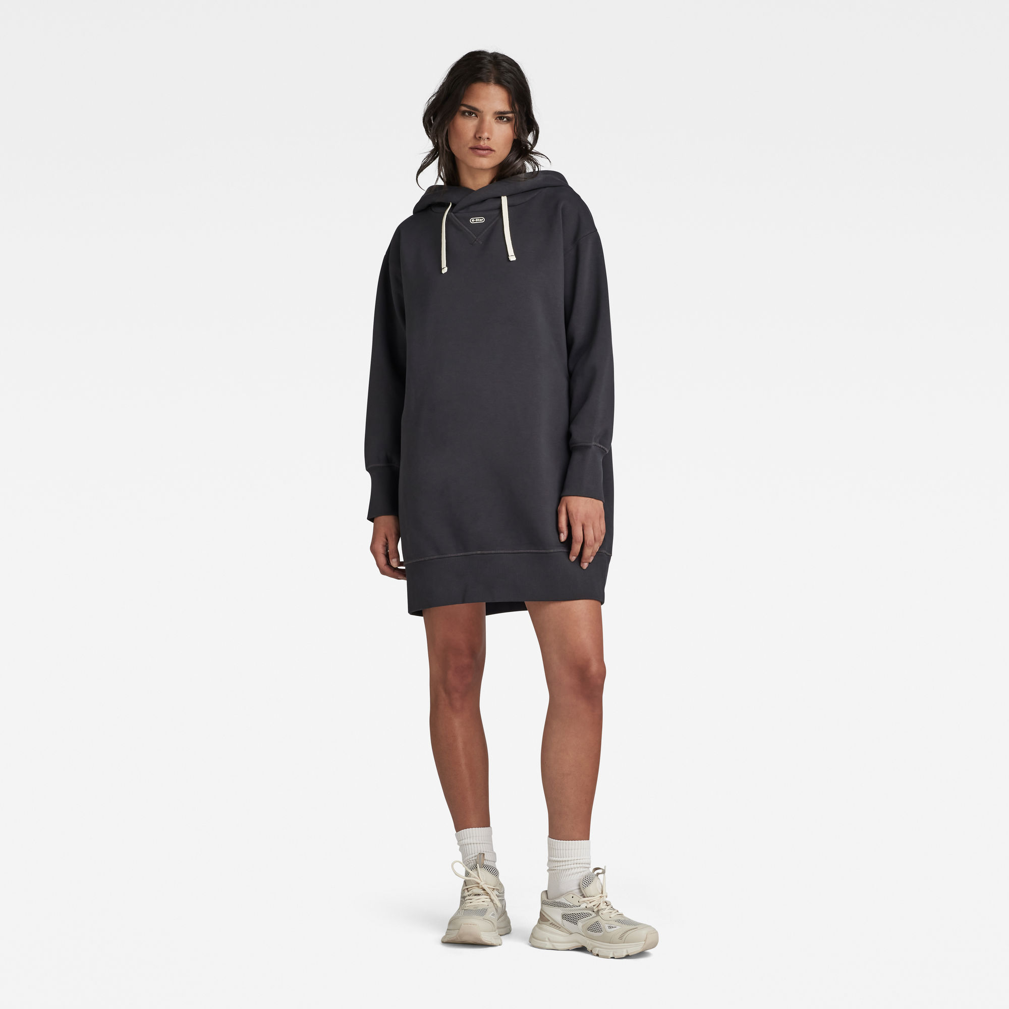

Loose Hoodie Jurk - Grijs - Dames