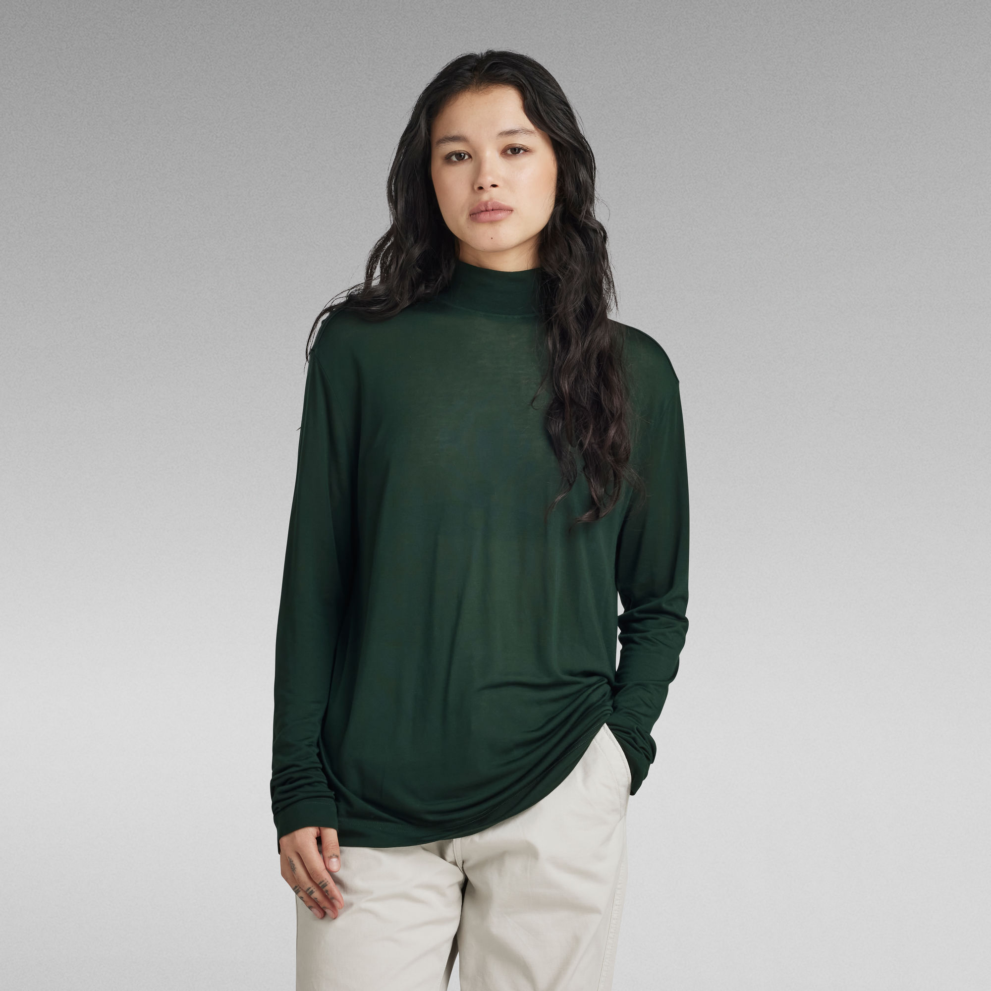 

Essential Mock Loose Top - Green - Women