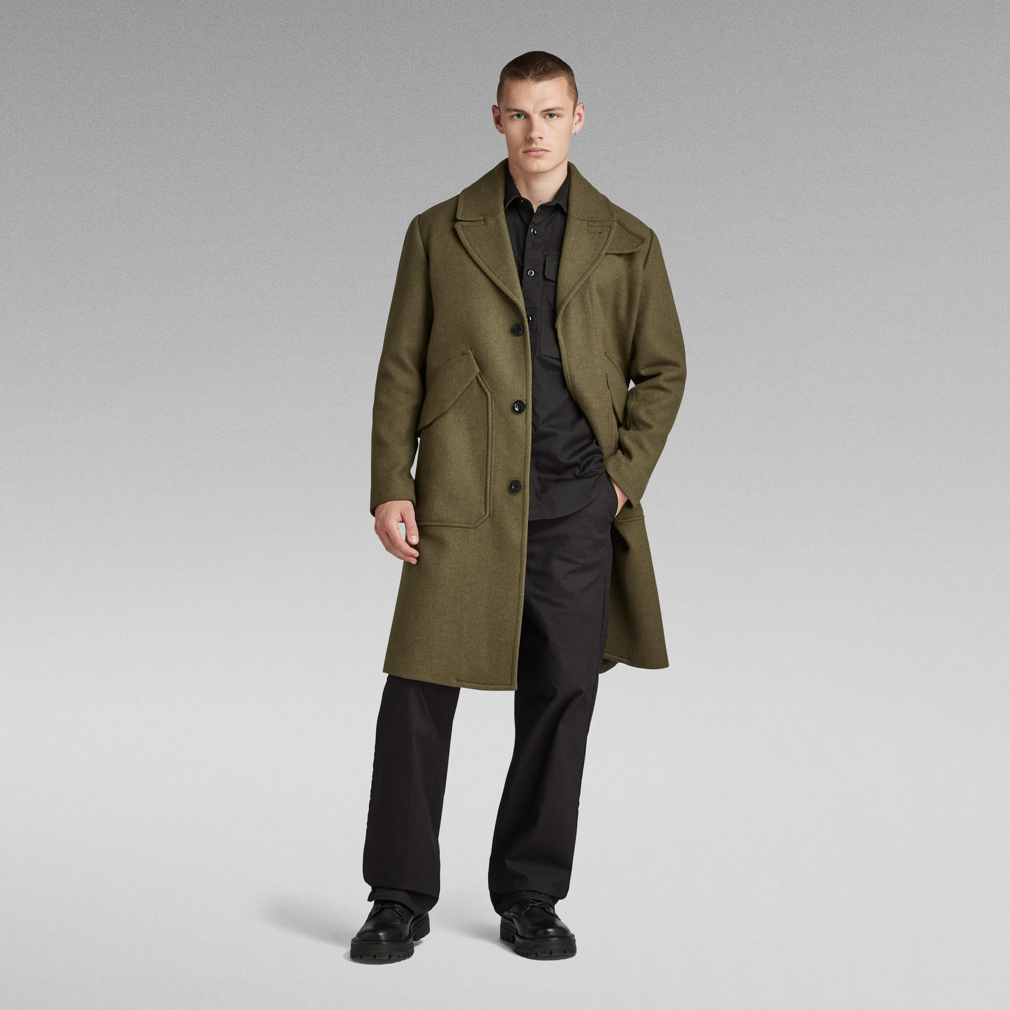 

Premium Wool Overcoat - Green - Men