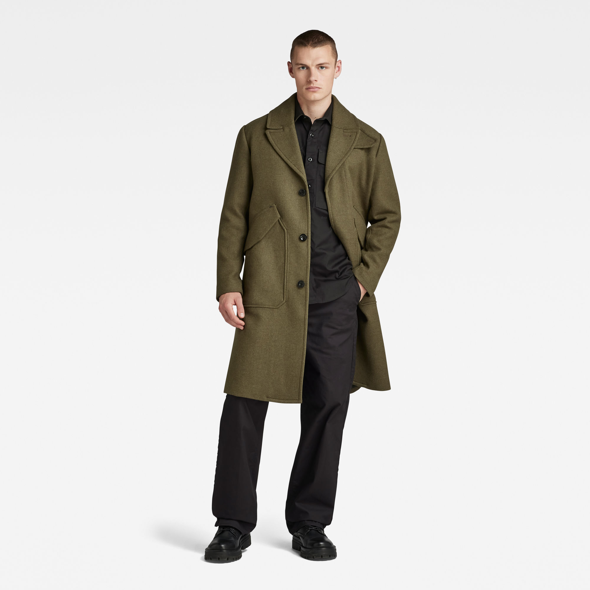 

Premium Wool Overcoat - Groen - Heren