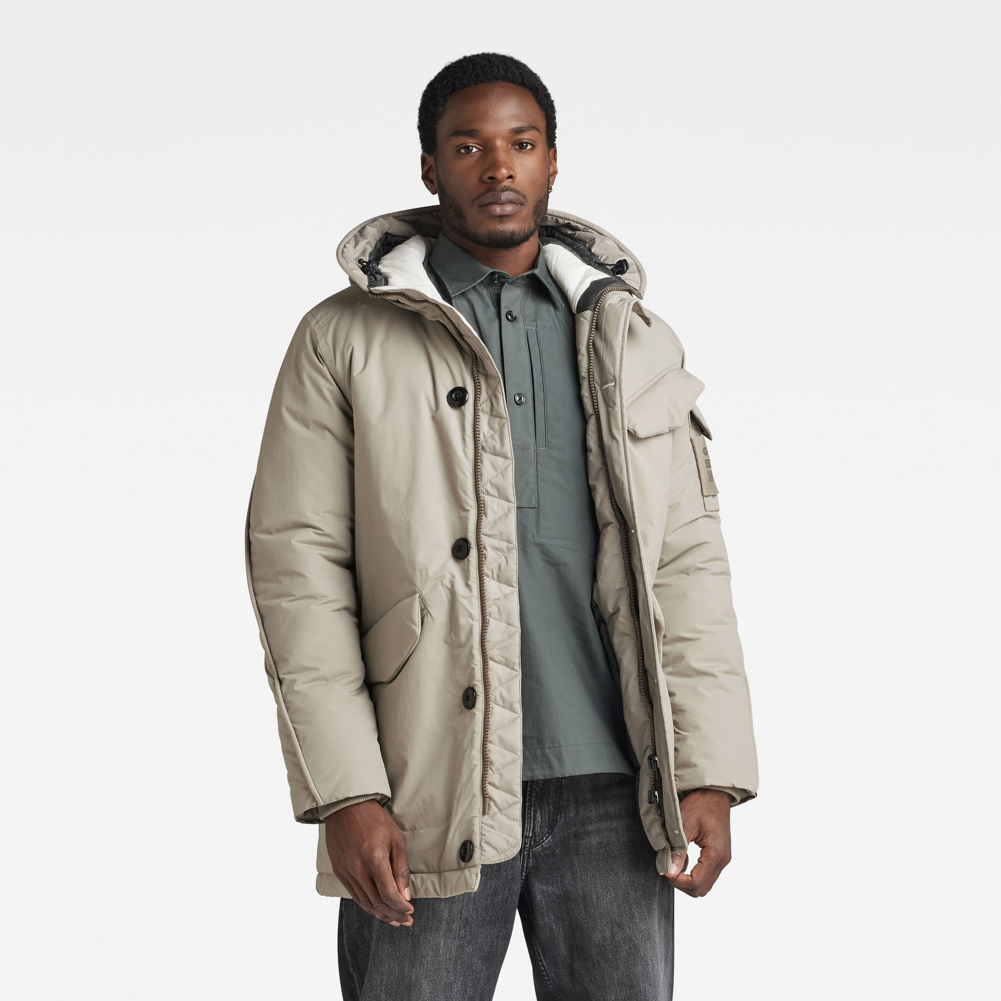 

Vodan Padded Hooded Parka - Grey - Men